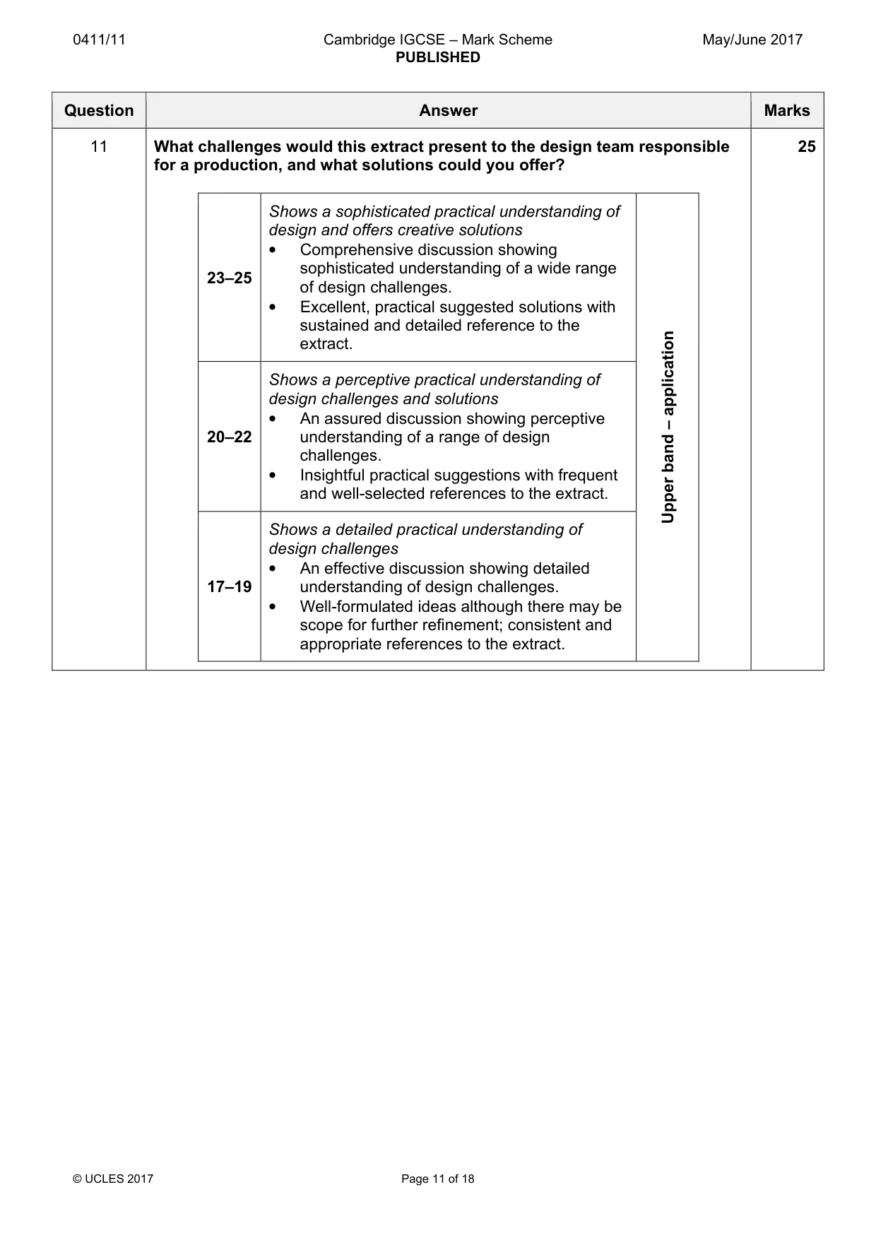 Mark scheme, page 11 of 18
