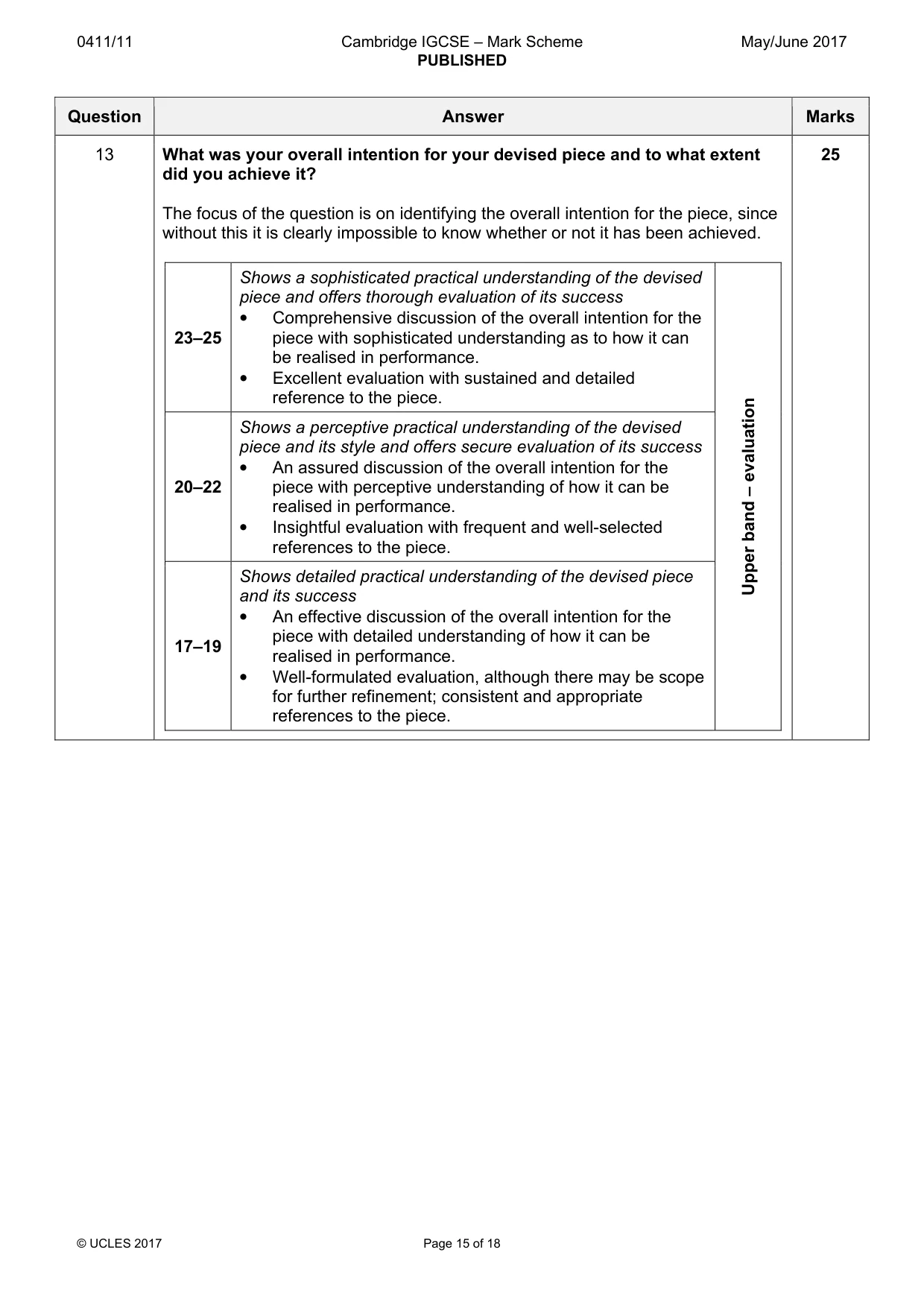 Mark scheme, page 15 of 18