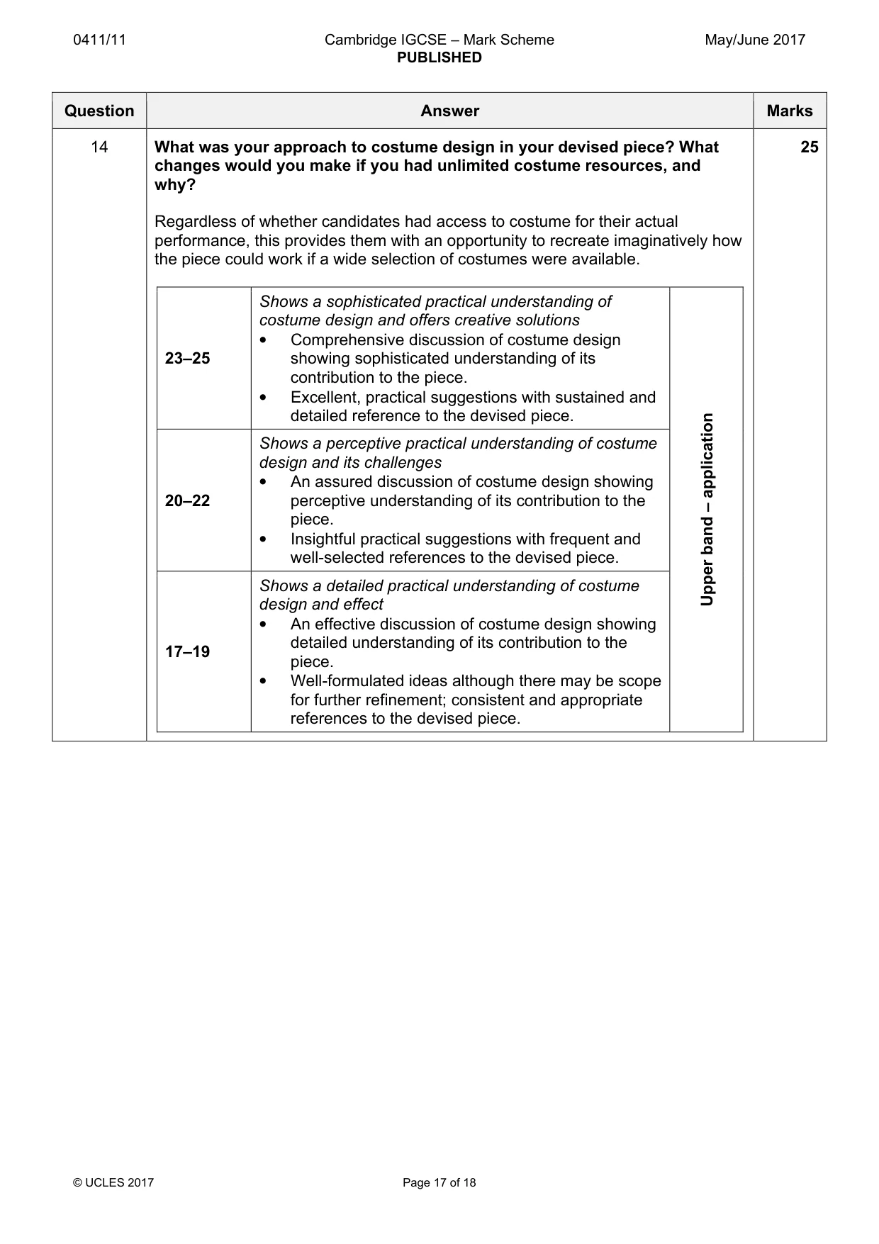 Mark scheme, page 17 of 18