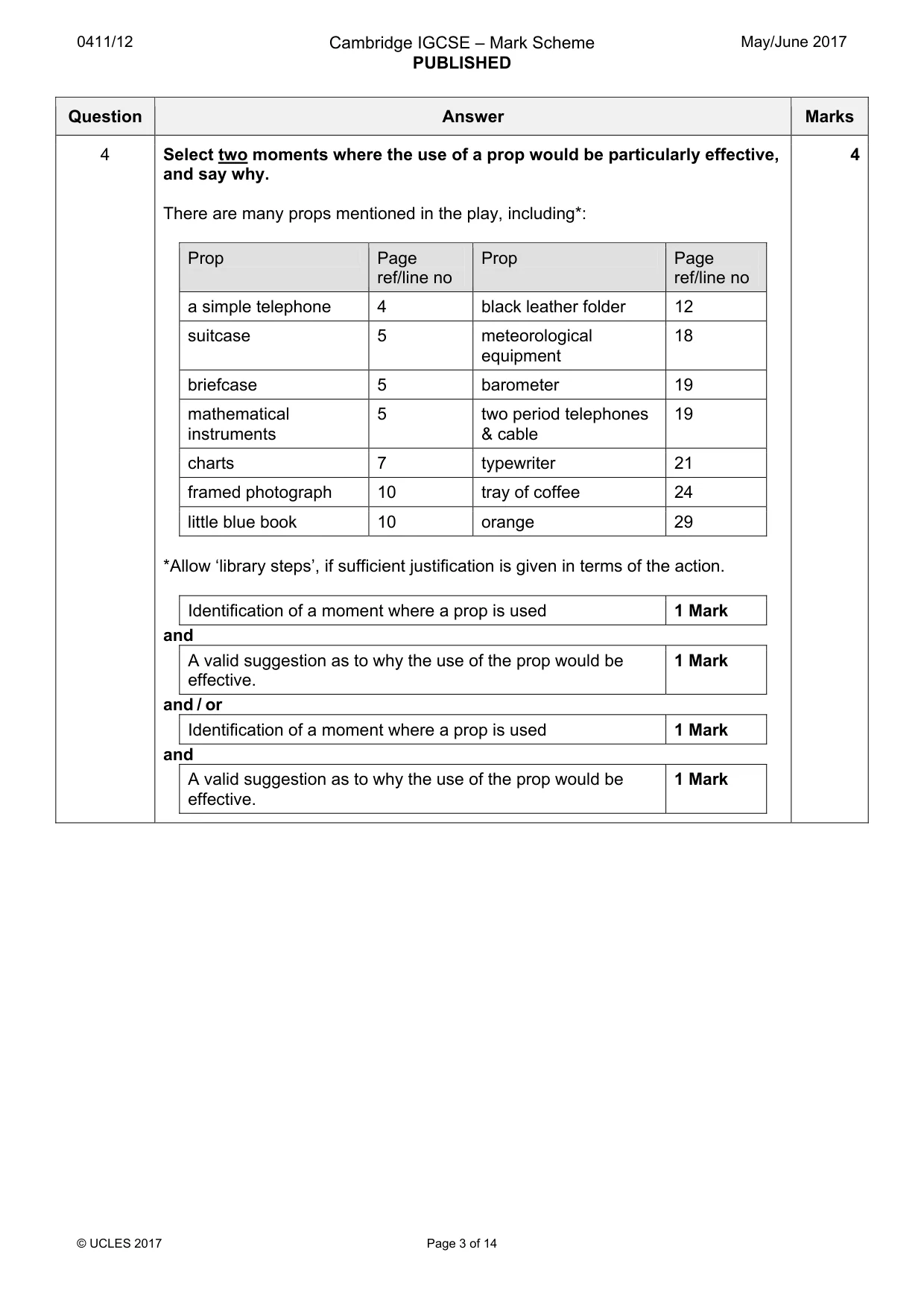 Mark scheme, page 3 of 14