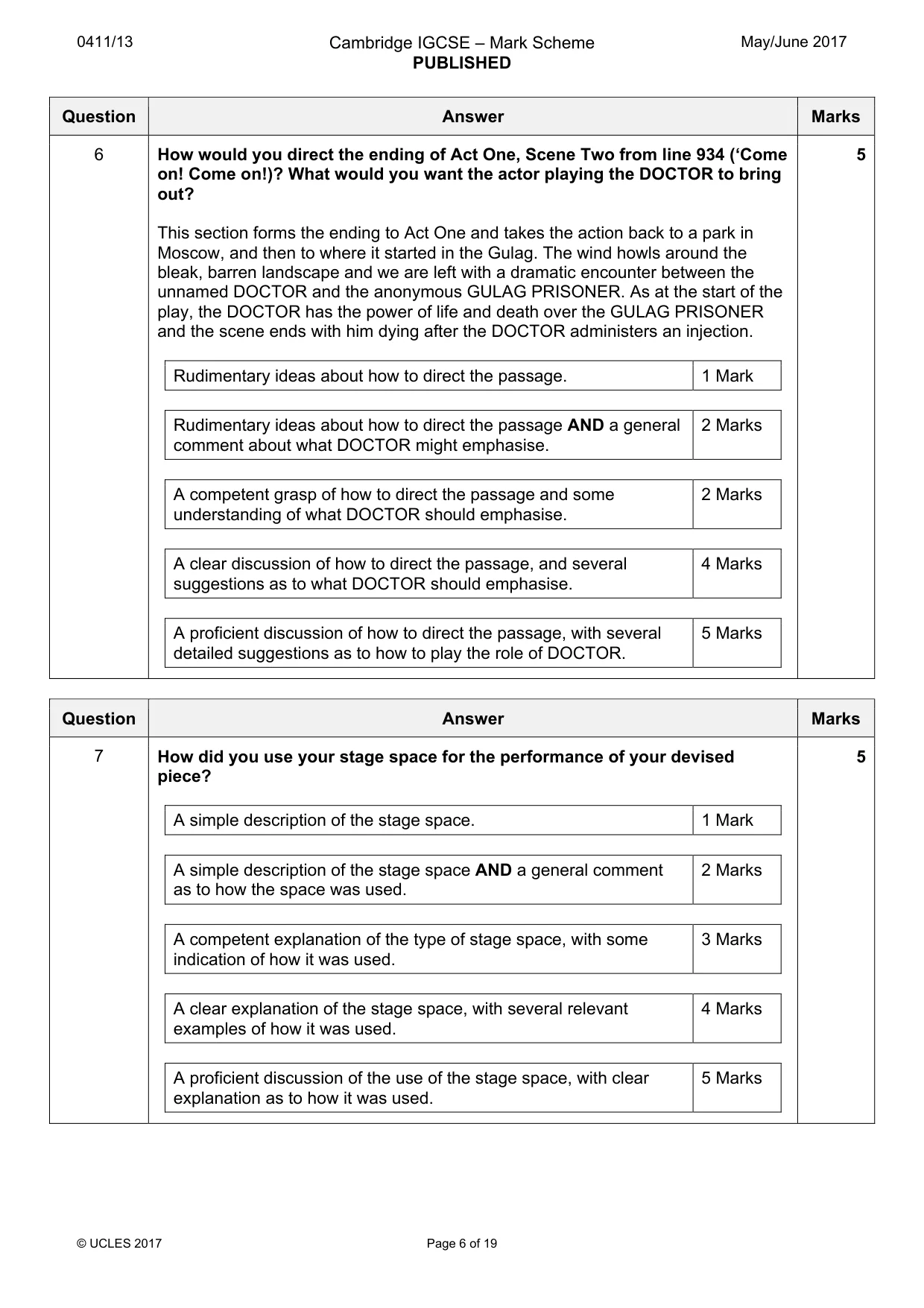 Mark scheme, page 6 of 19