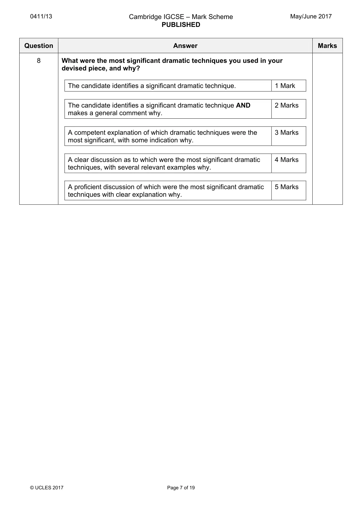 Mark scheme, page 7 of 19