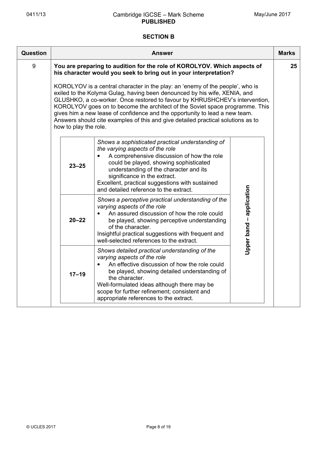 Mark scheme, page 8 of 19