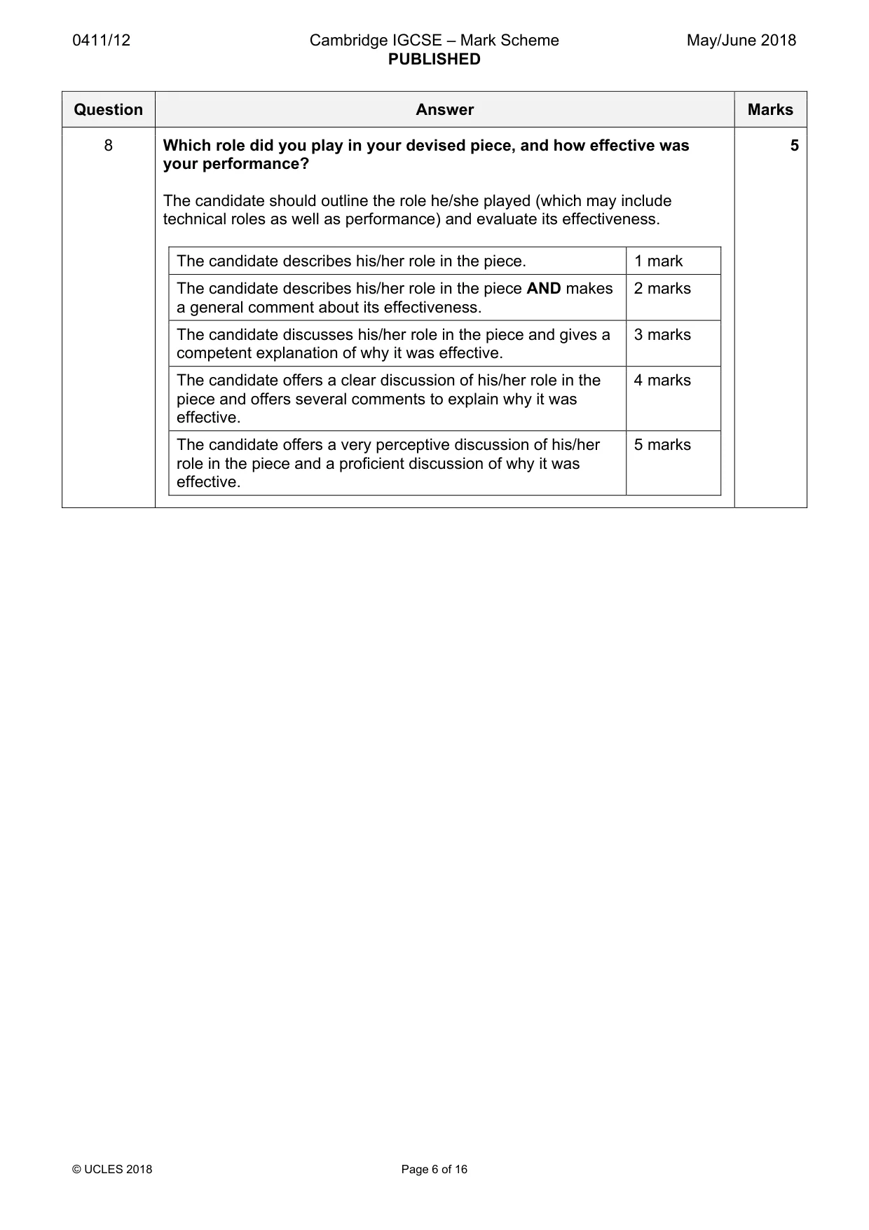 Mark scheme, page 6 of 16