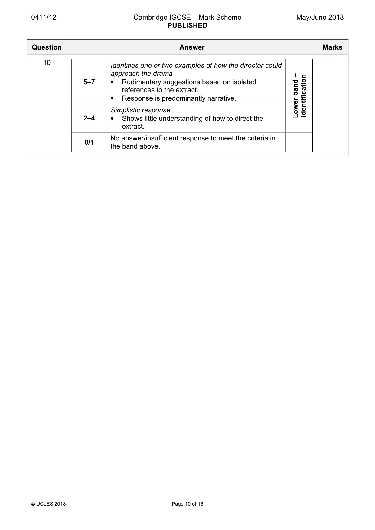Mark scheme, page 10 of 16