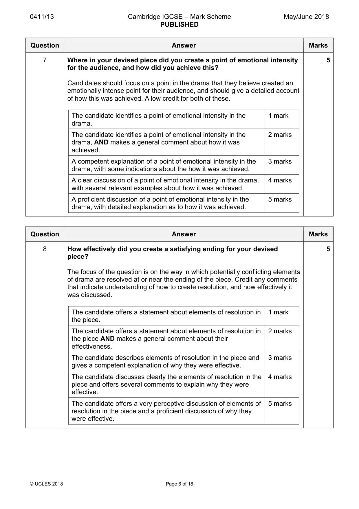 Mark scheme, page 6 of 18