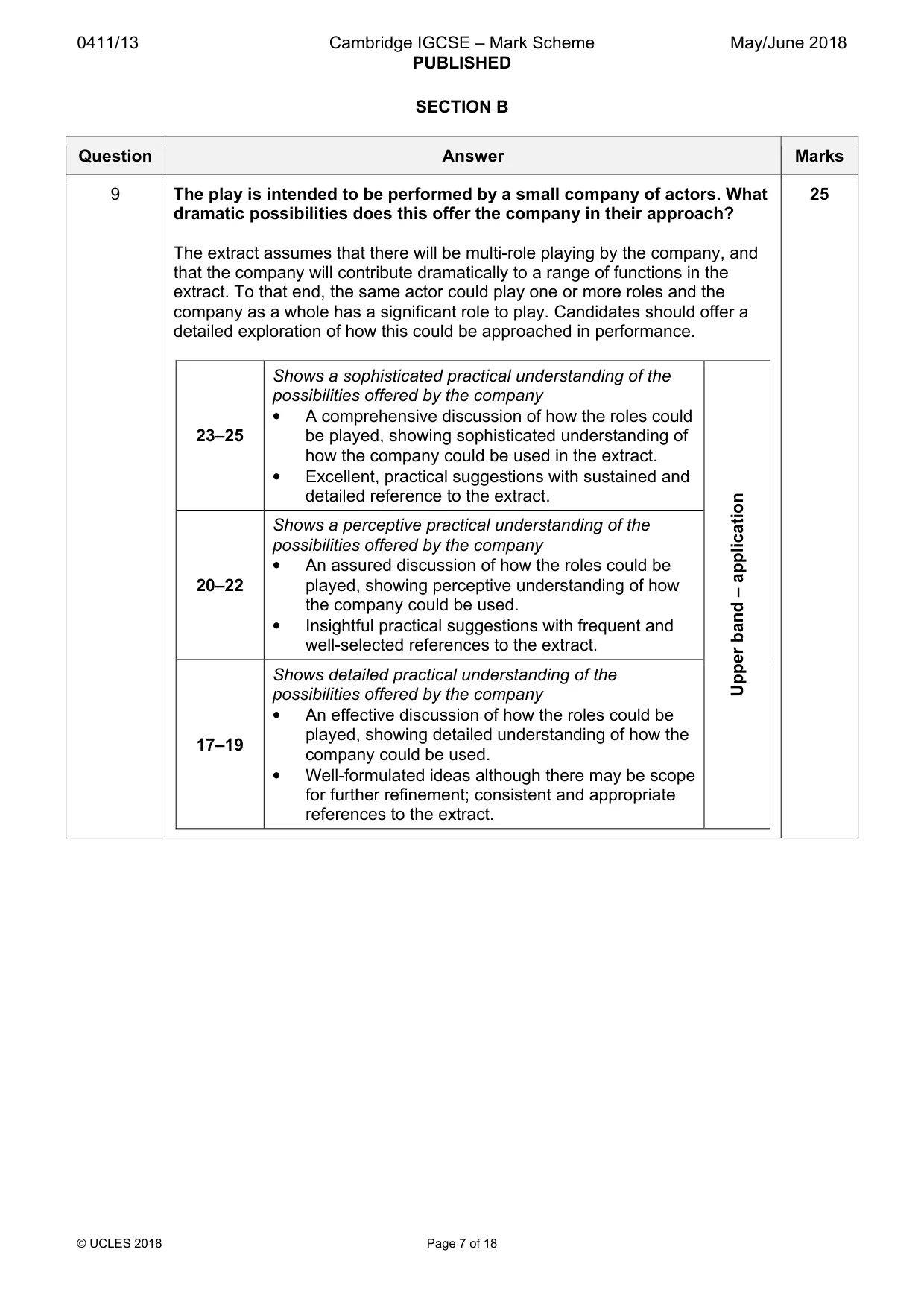 Mark scheme, page 7 of 18