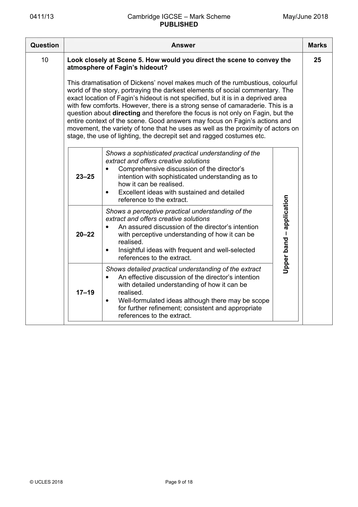 Mark scheme, page 9 of 18
