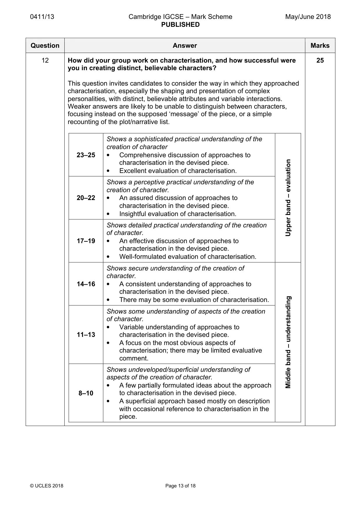 Mark scheme, page 13 of 18