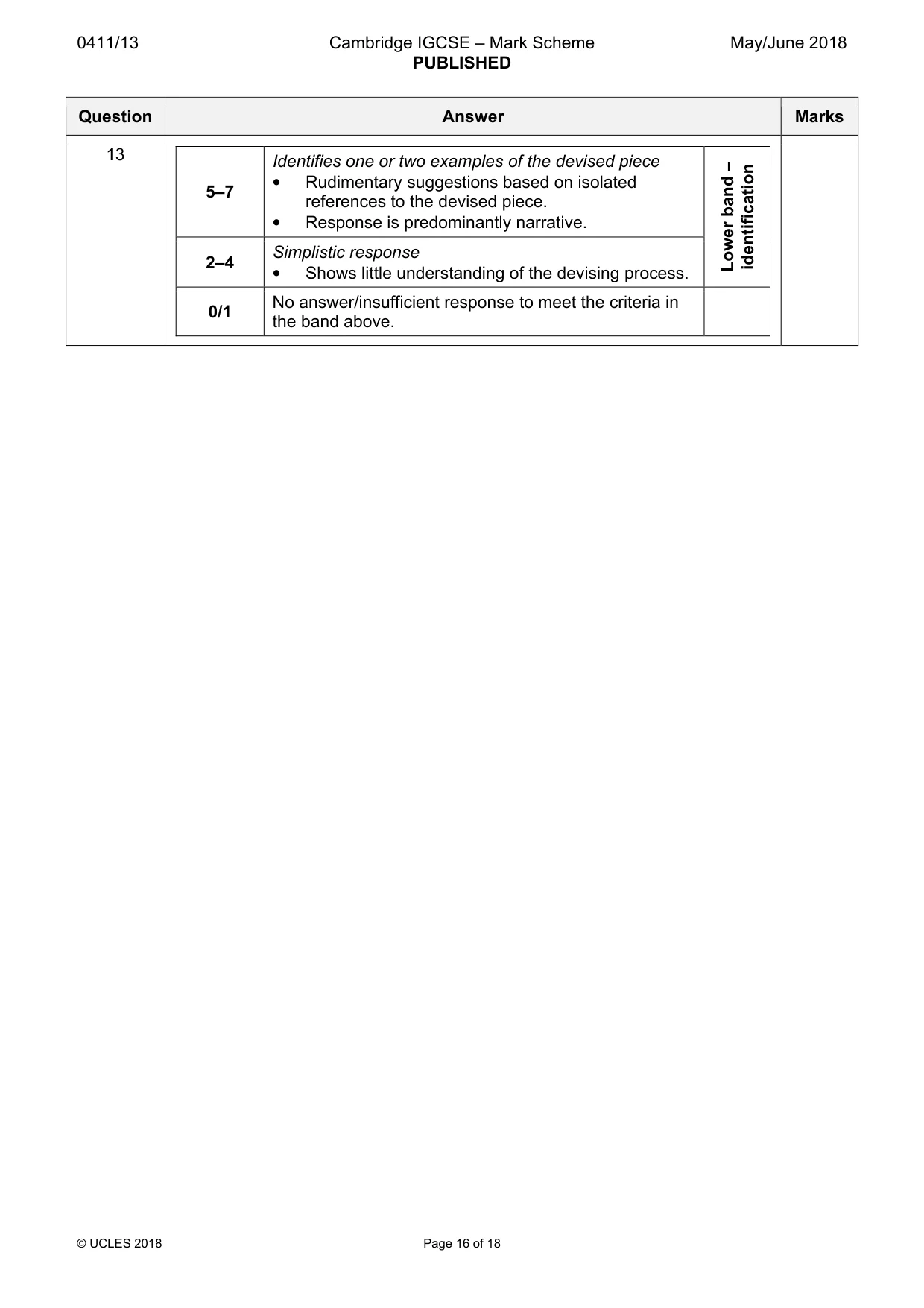 Mark scheme, page 16 of 18