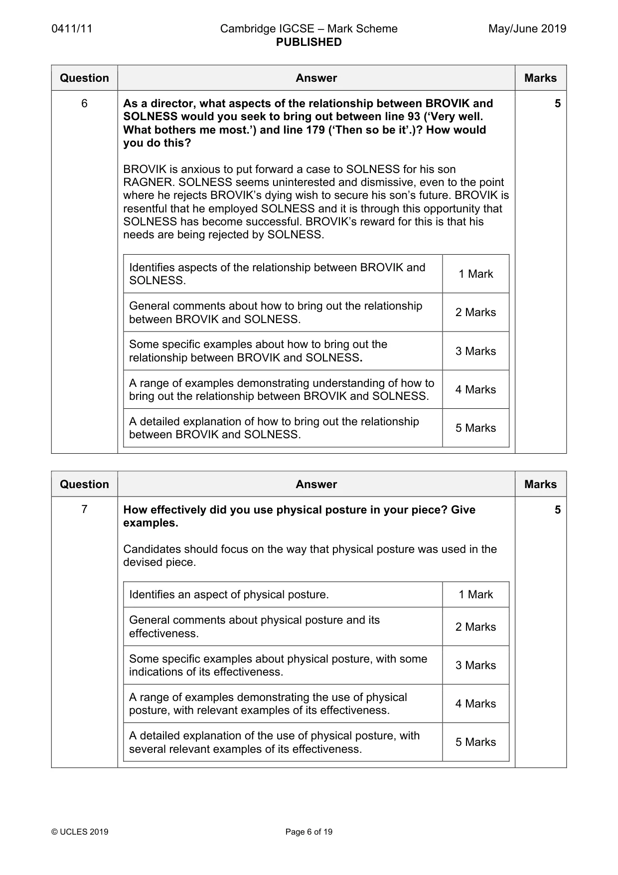 Mark scheme, page 6 of 19