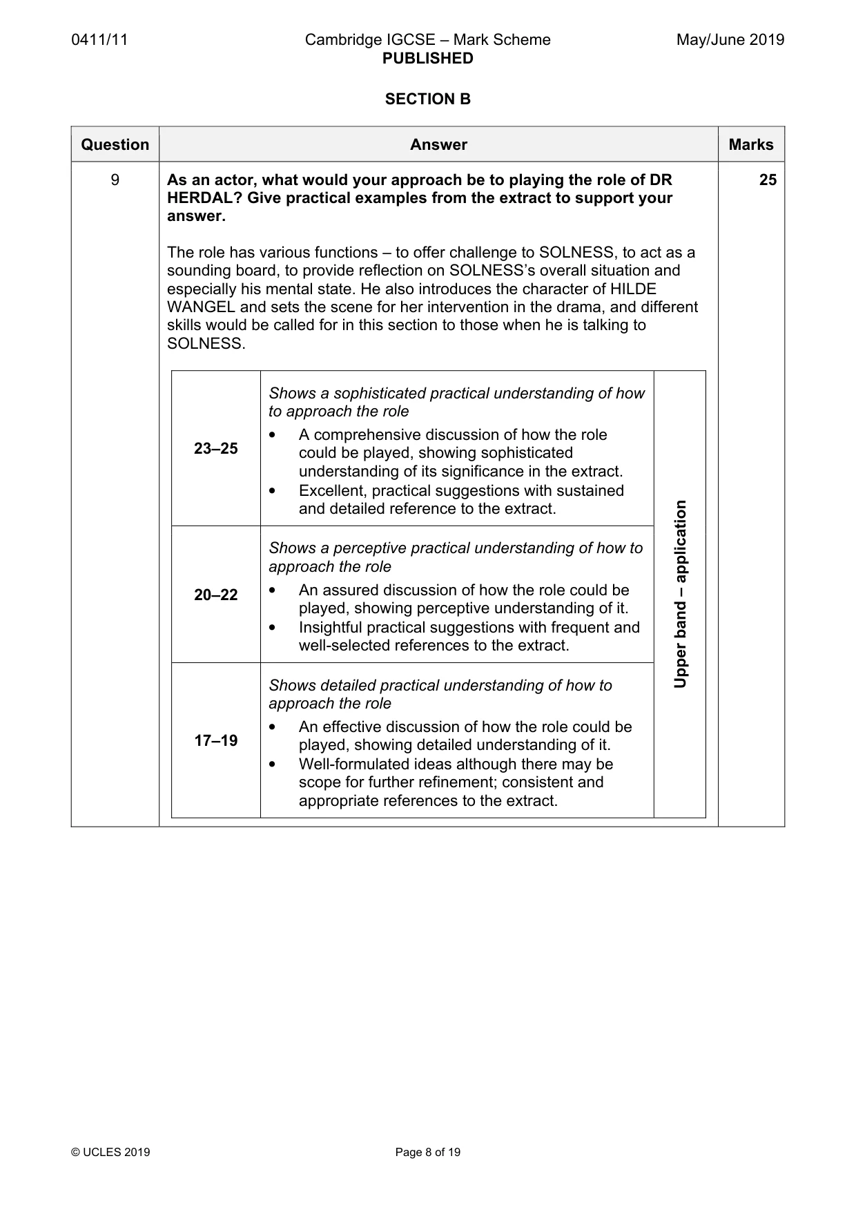 Mark scheme, page 8 of 19