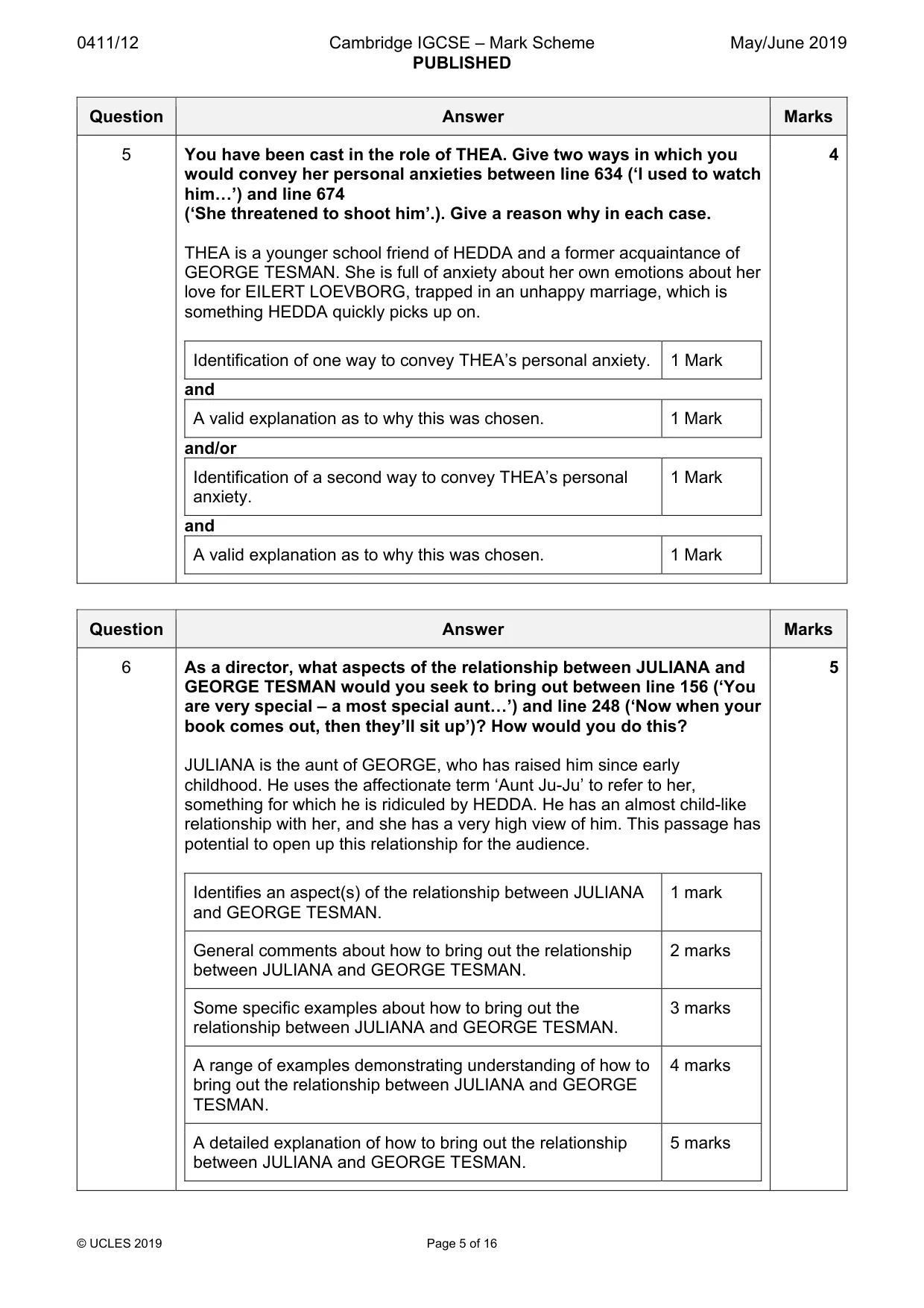 Mark scheme, page 5 of 16