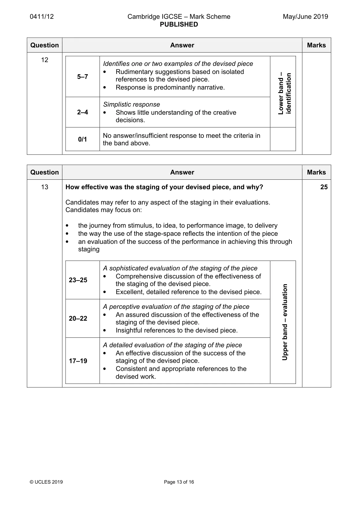 Mark scheme, page 13 of 16