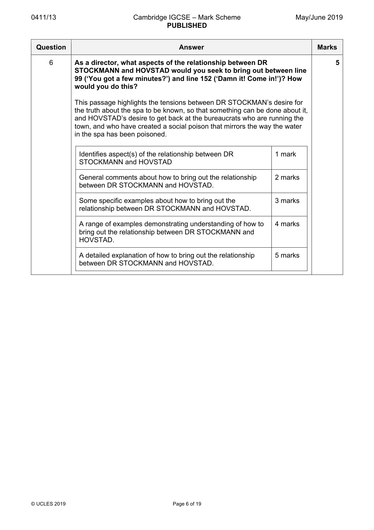 Mark scheme, page 6 of 19