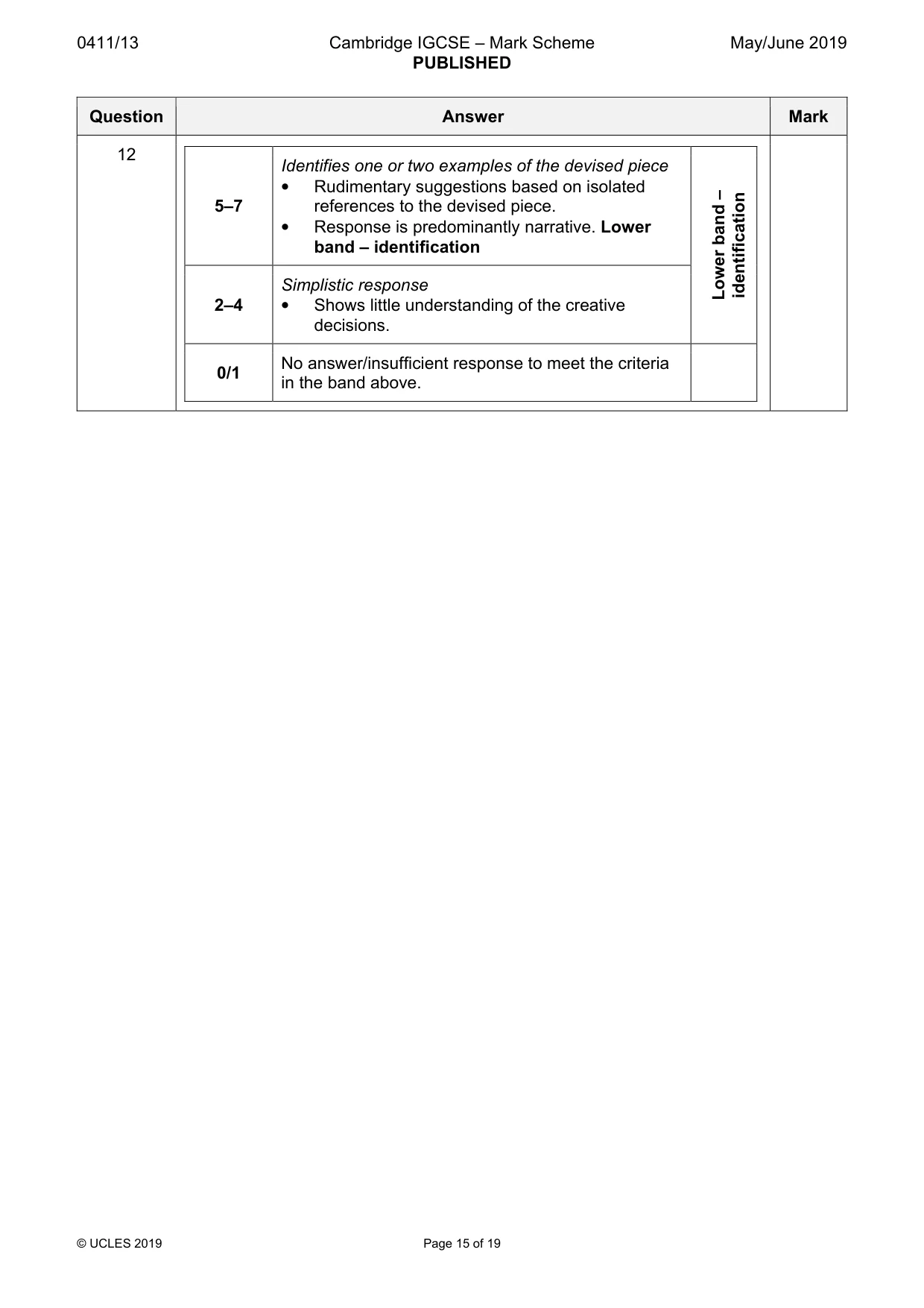 Mark scheme, page 15 of 19