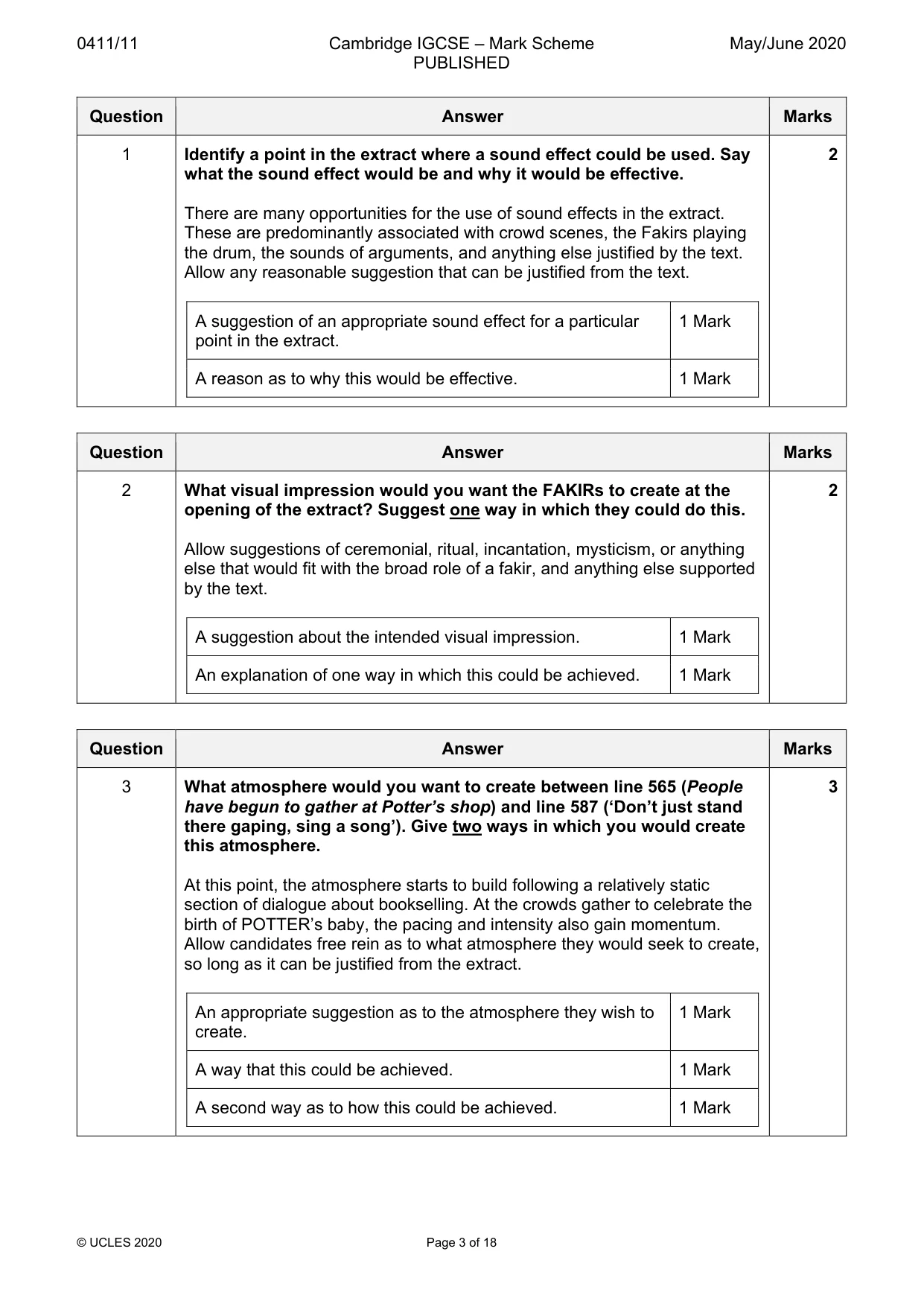 Mark scheme, page 3 of 18