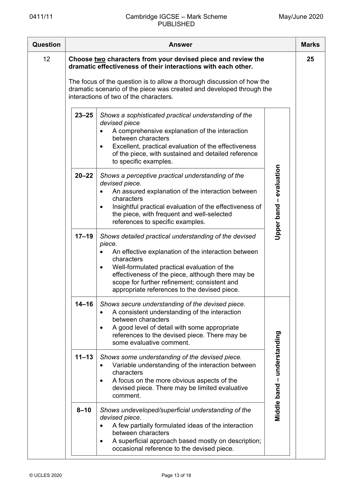 Mark scheme, page 13 of 18