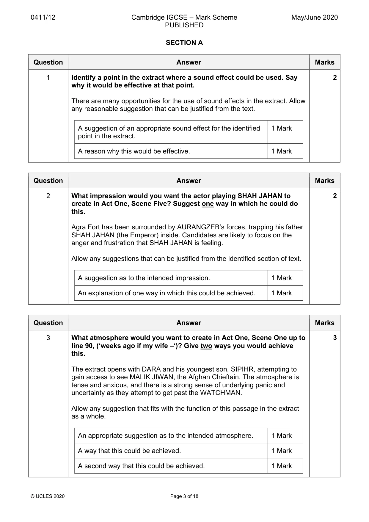 Mark scheme, page 3 of 18