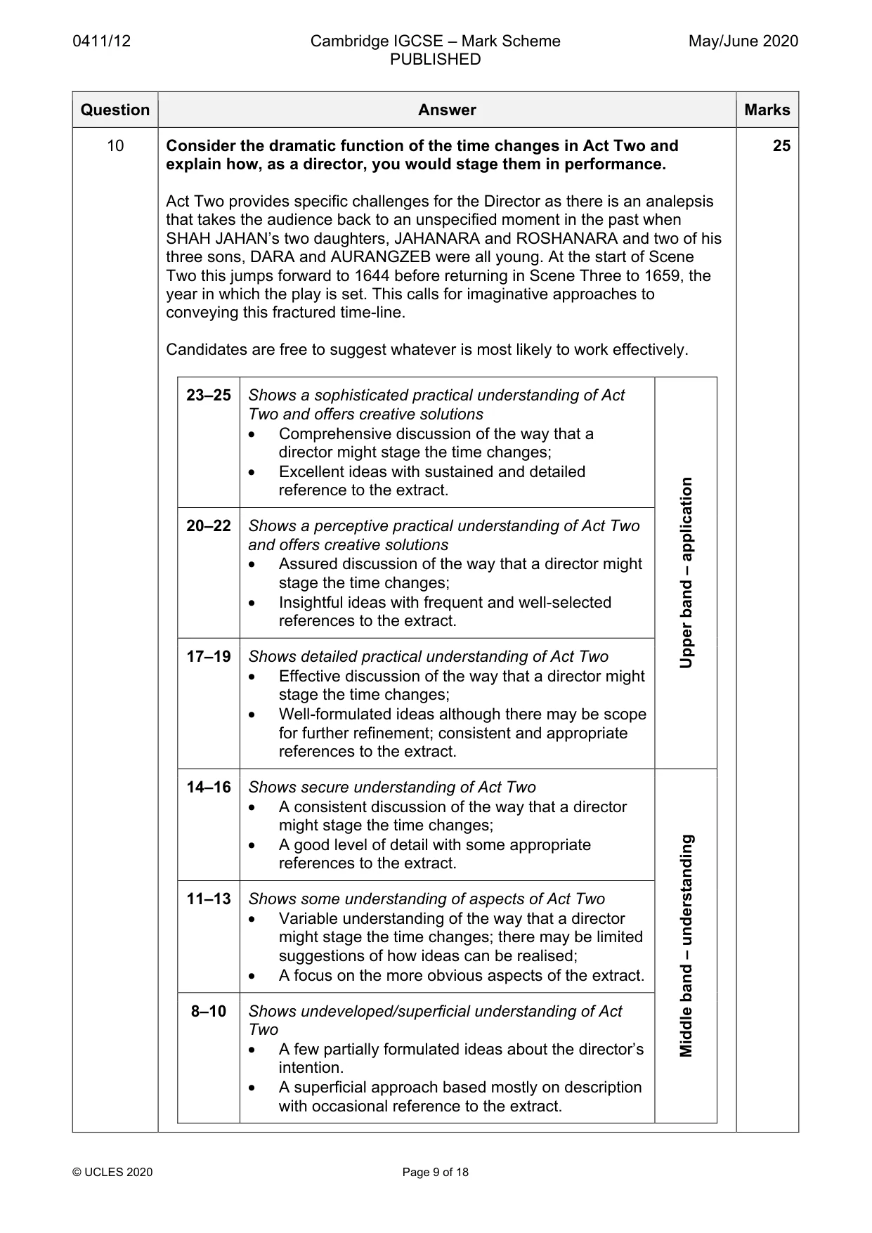 Mark scheme, page 9 of 18
