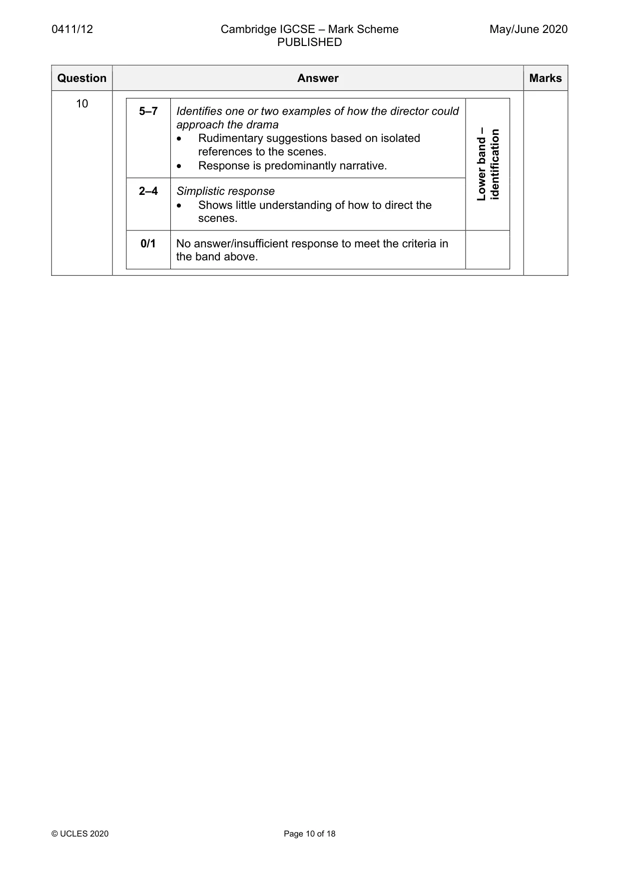 Mark scheme, page 10 of 18