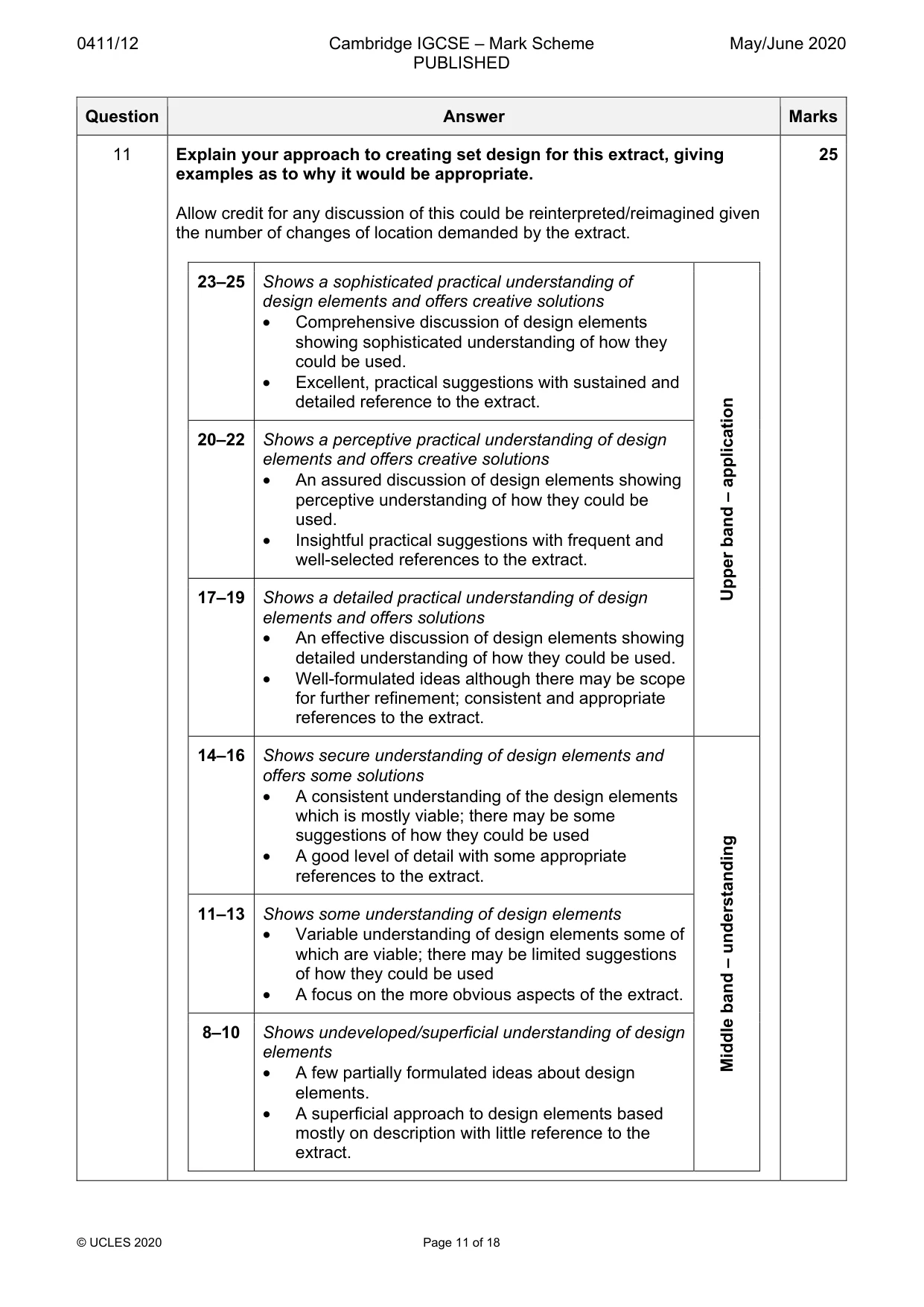 Mark scheme, page 11 of 18