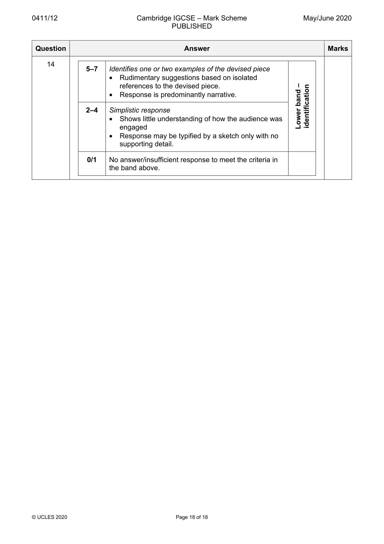 Mark scheme, page 18 of 18