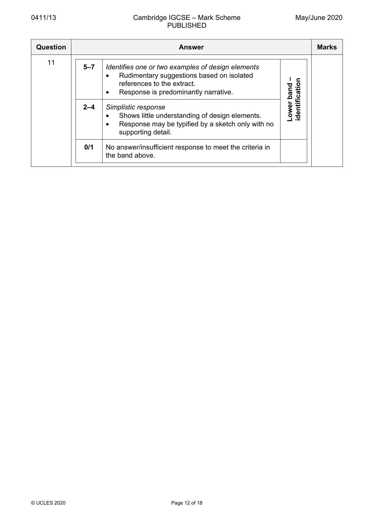 Mark scheme, page 12 of 18