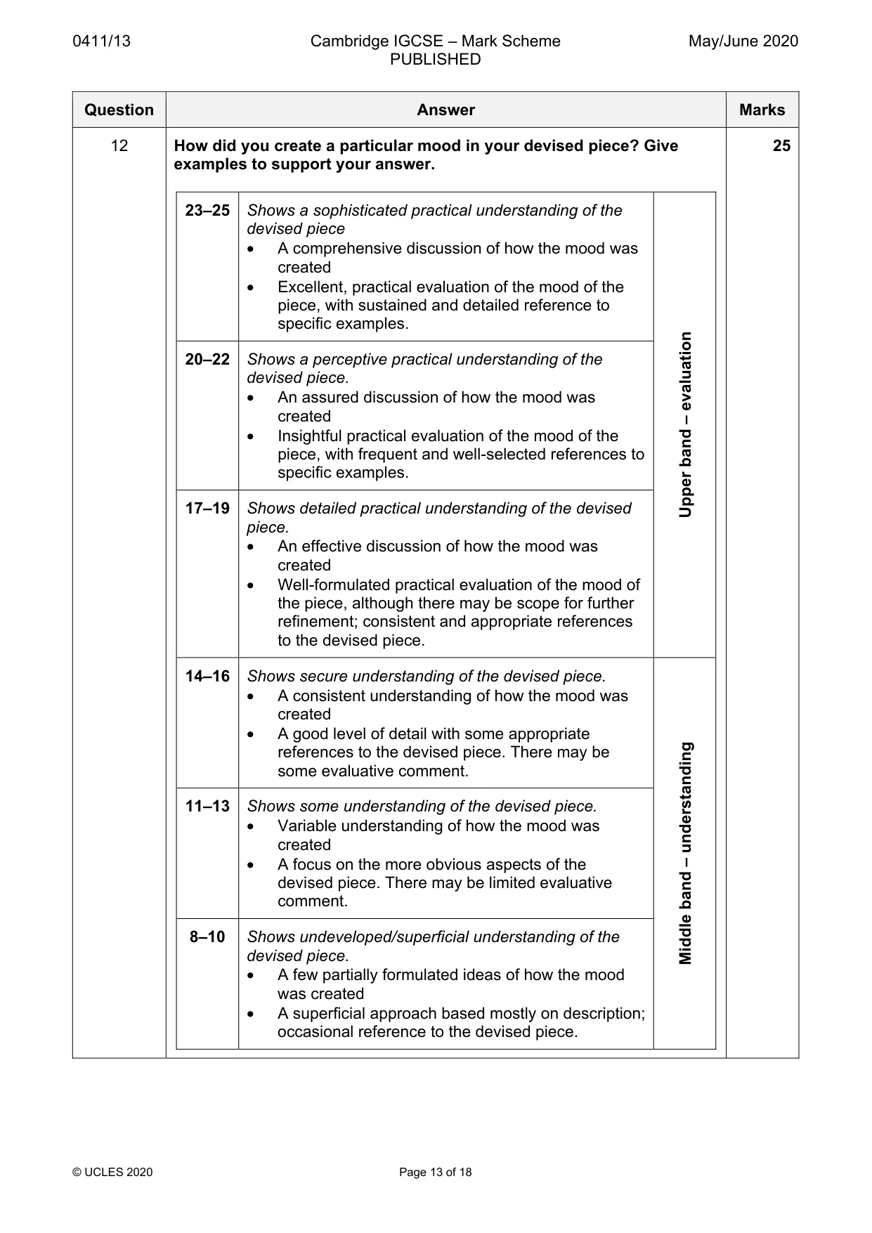 Mark scheme, page 13 of 18