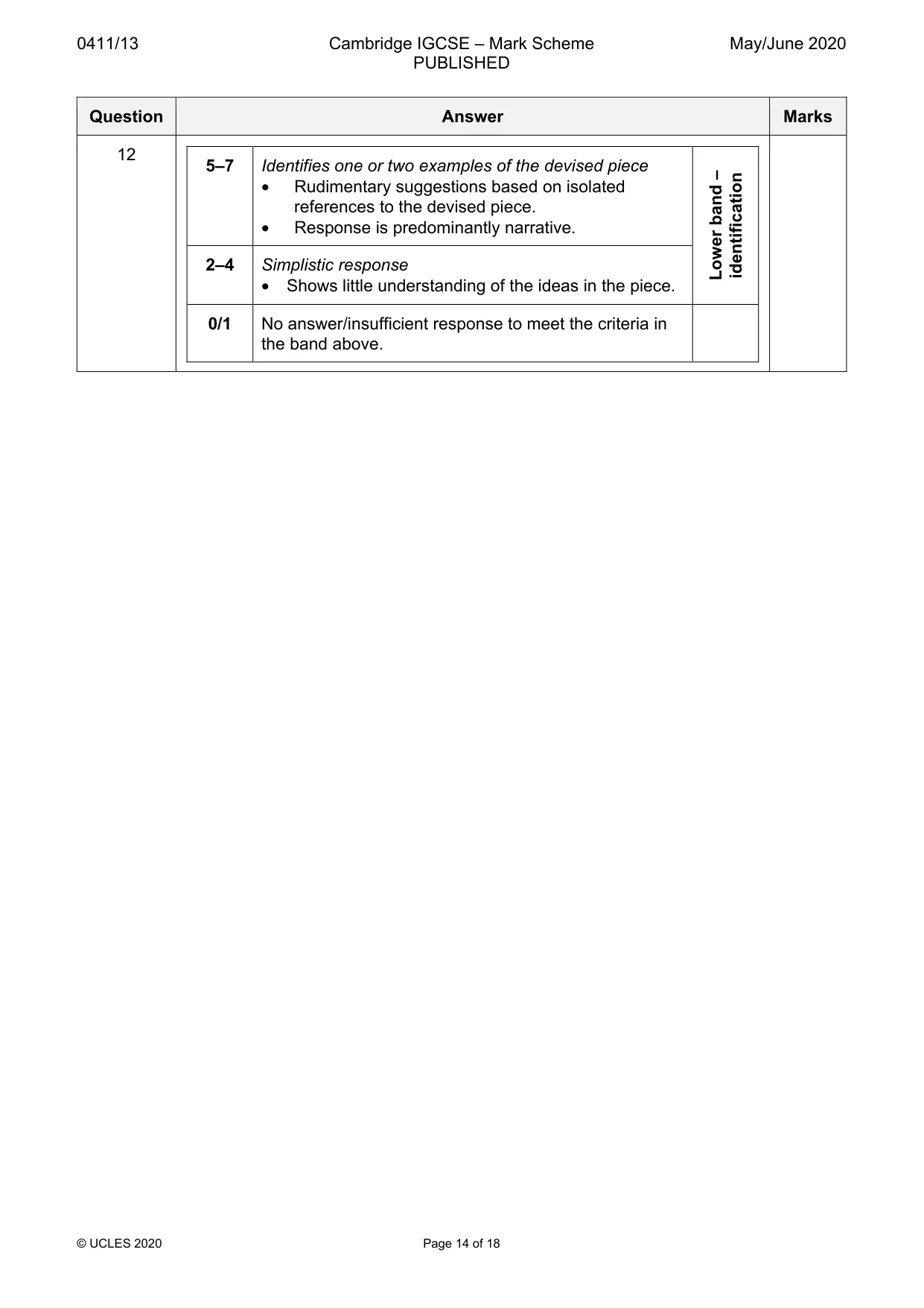 Mark scheme, page 14 of 18
