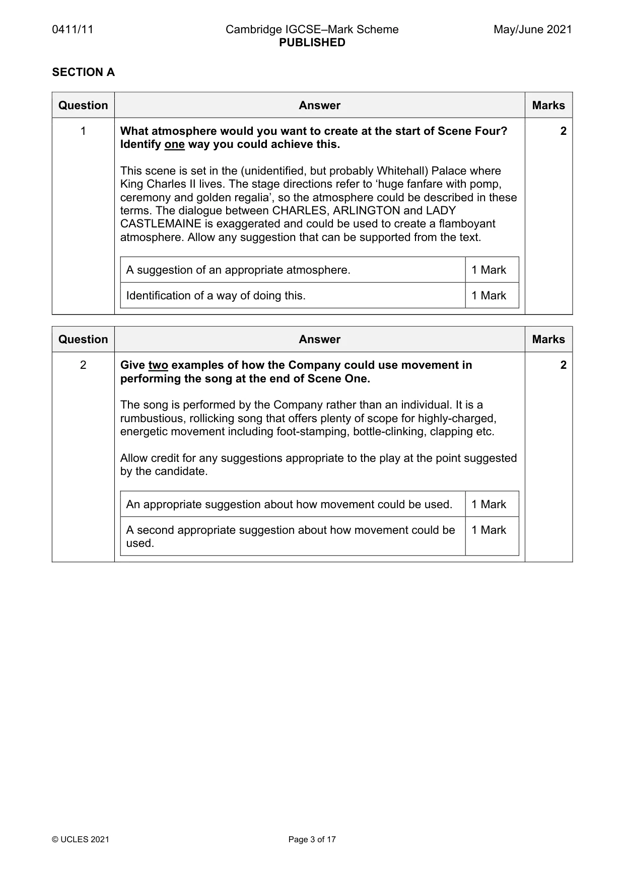 Mark scheme, page 3 of 17