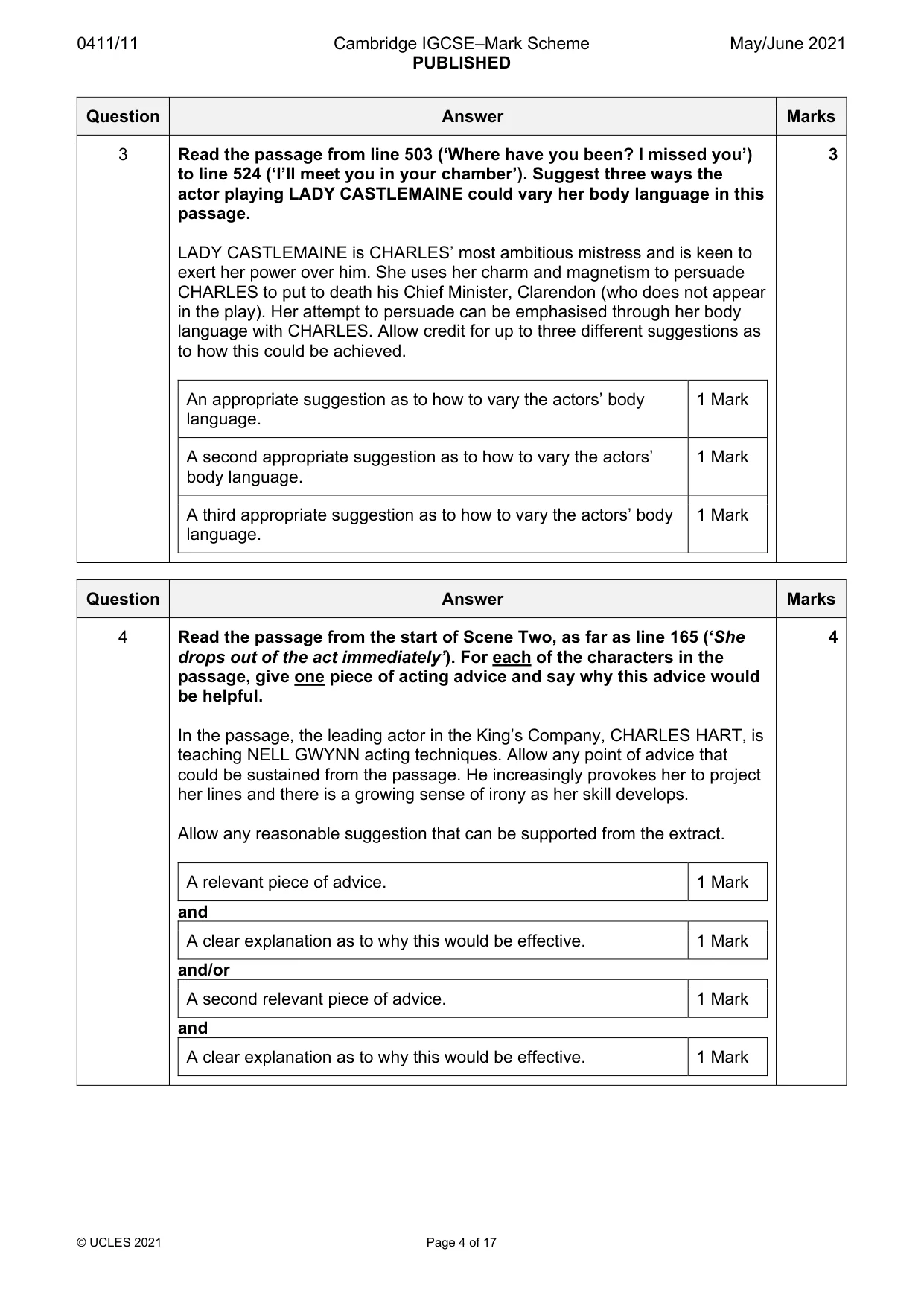 Mark scheme, page 4 of 17