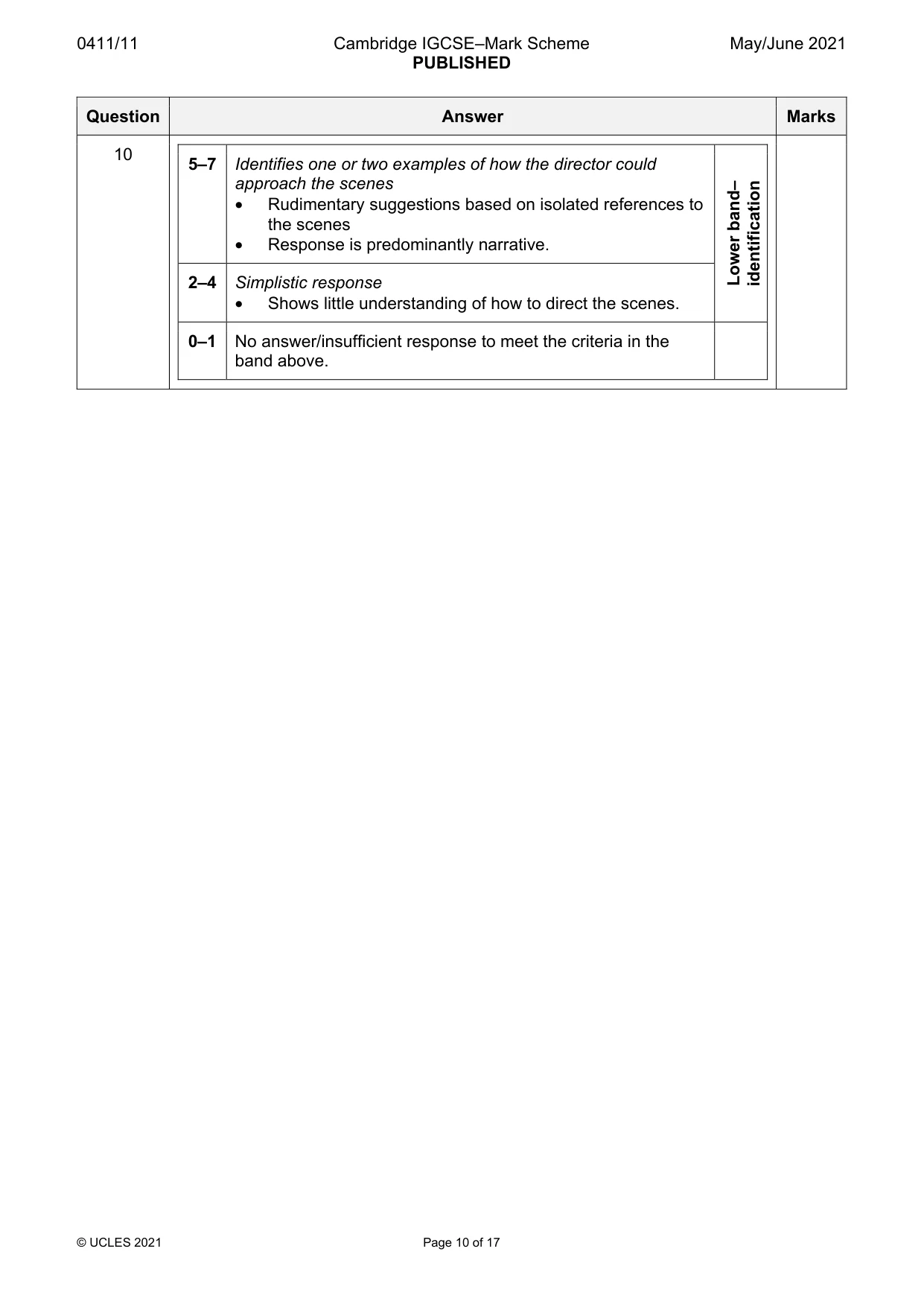 Mark scheme, page 10 of 17