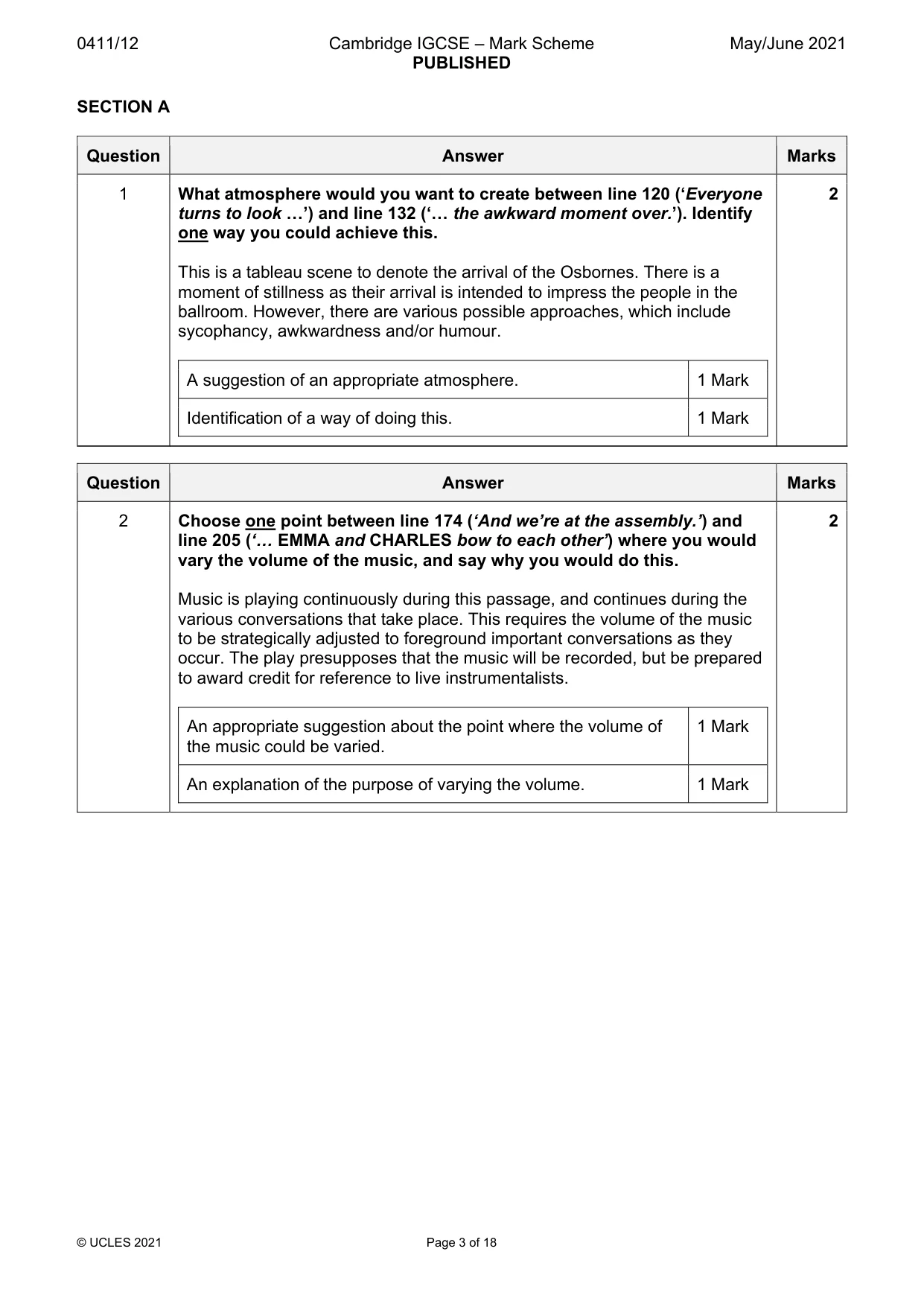 Mark scheme, page 3 of 18