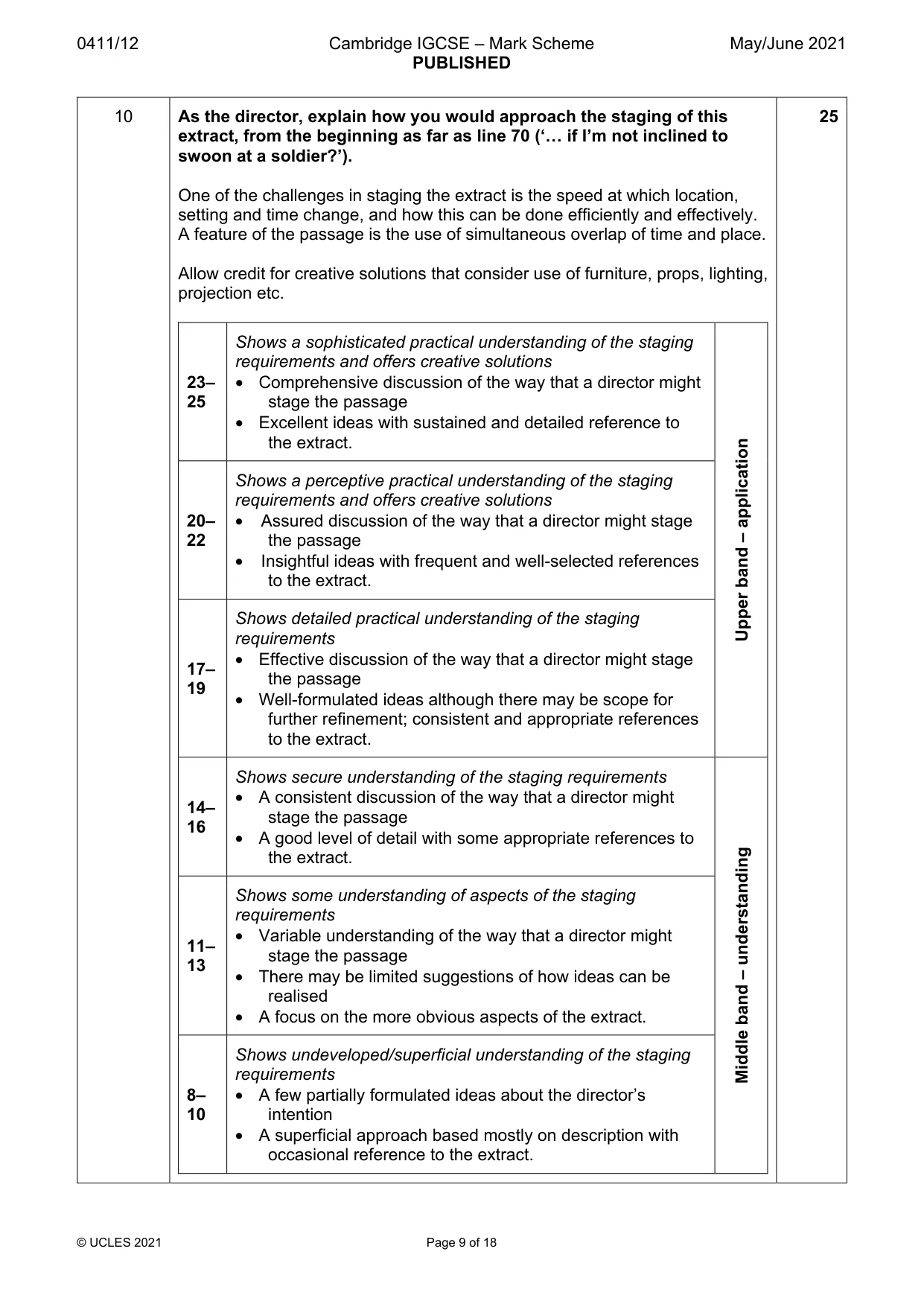 Mark scheme, page 9 of 18