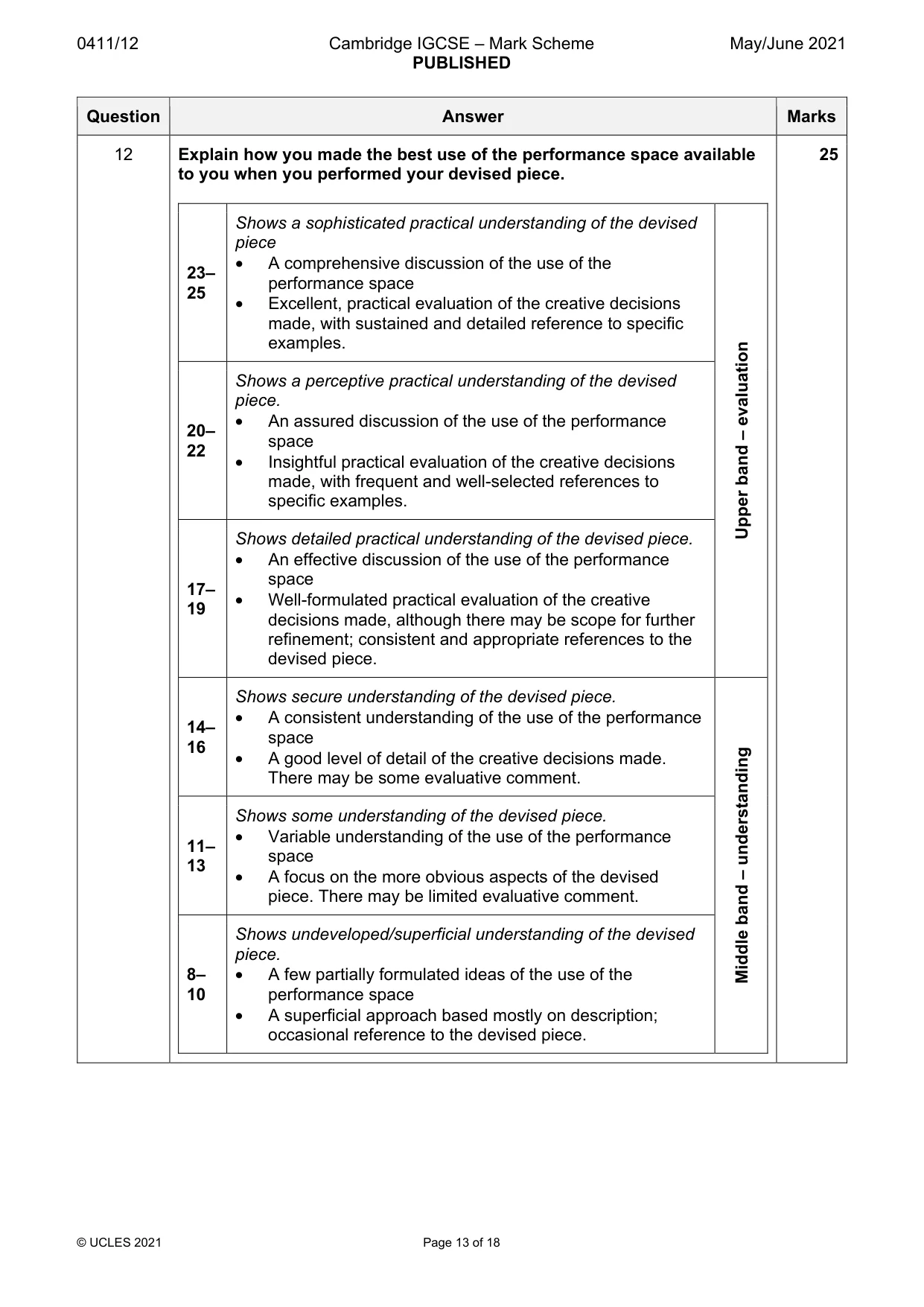 Mark scheme, page 13 of 18