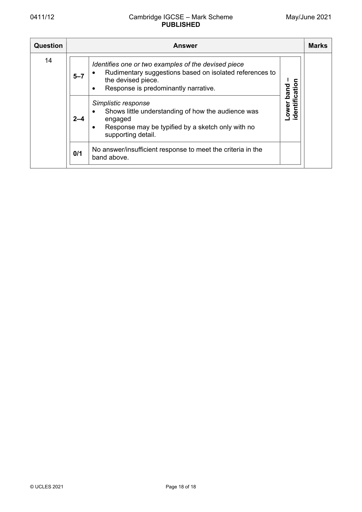 Mark scheme, page 18 of 18