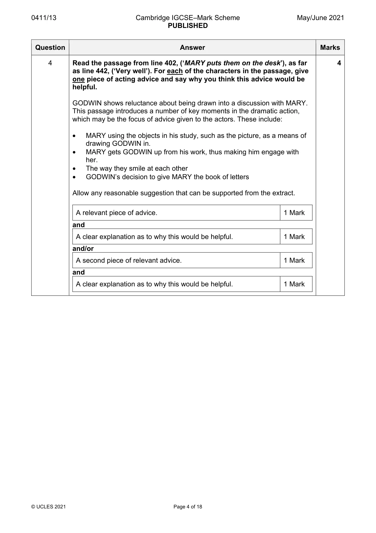 Mark scheme, page 4 of 18