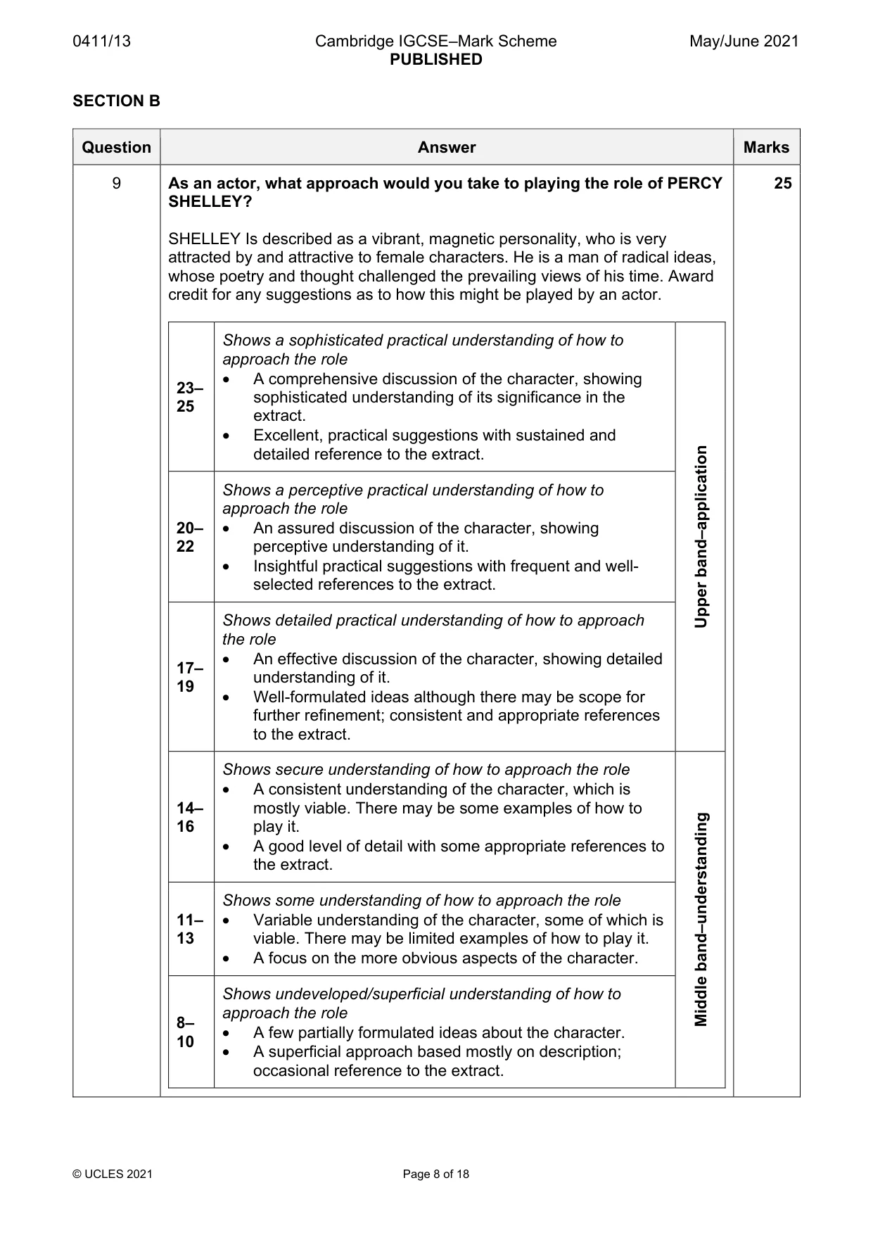 Mark scheme, page 8 of 18