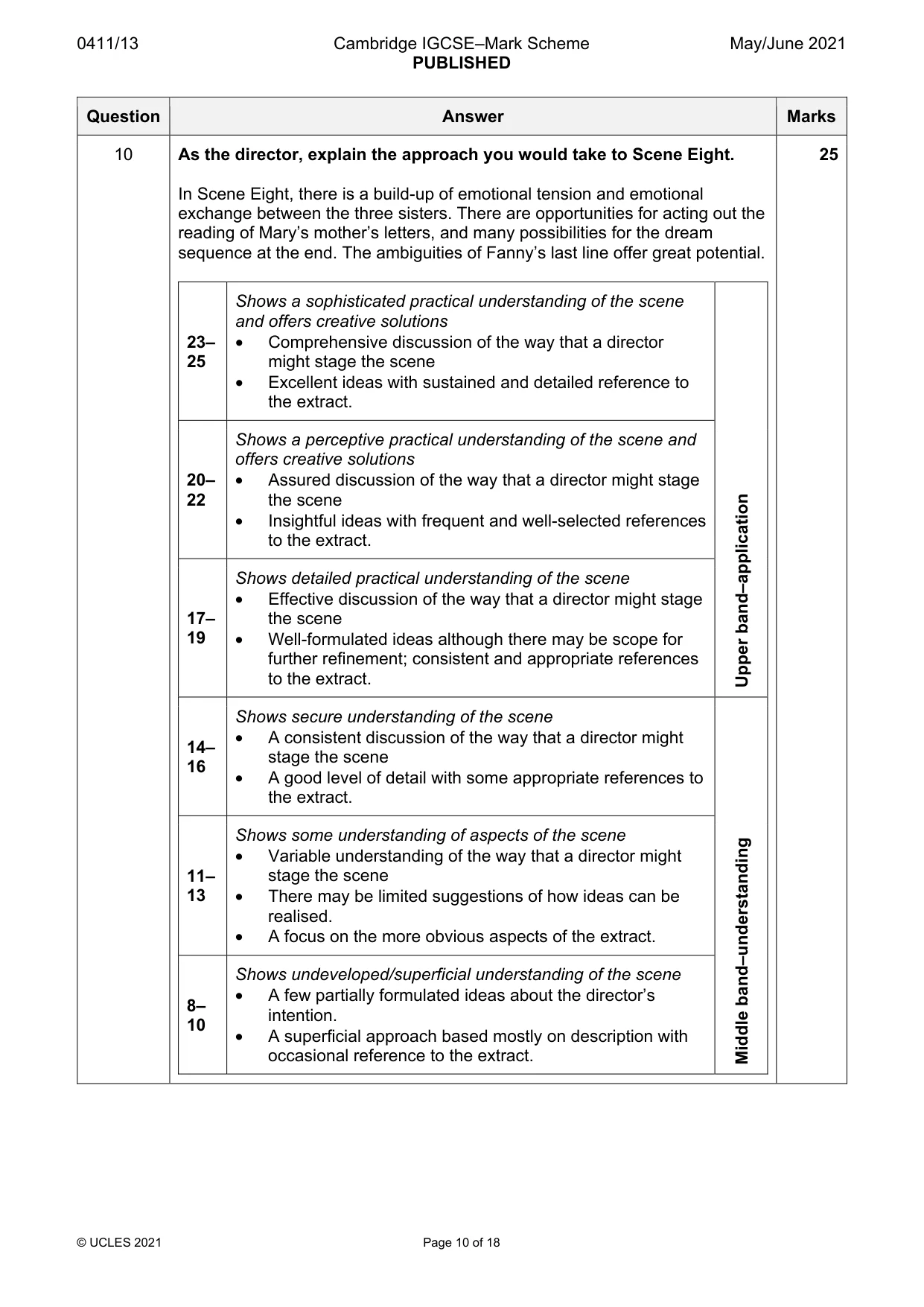 Mark scheme, page 10 of 18