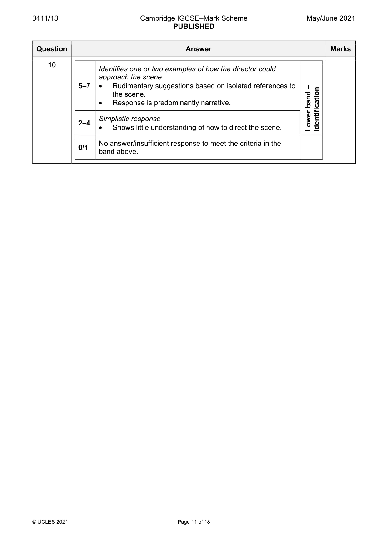 Mark scheme, page 11 of 18