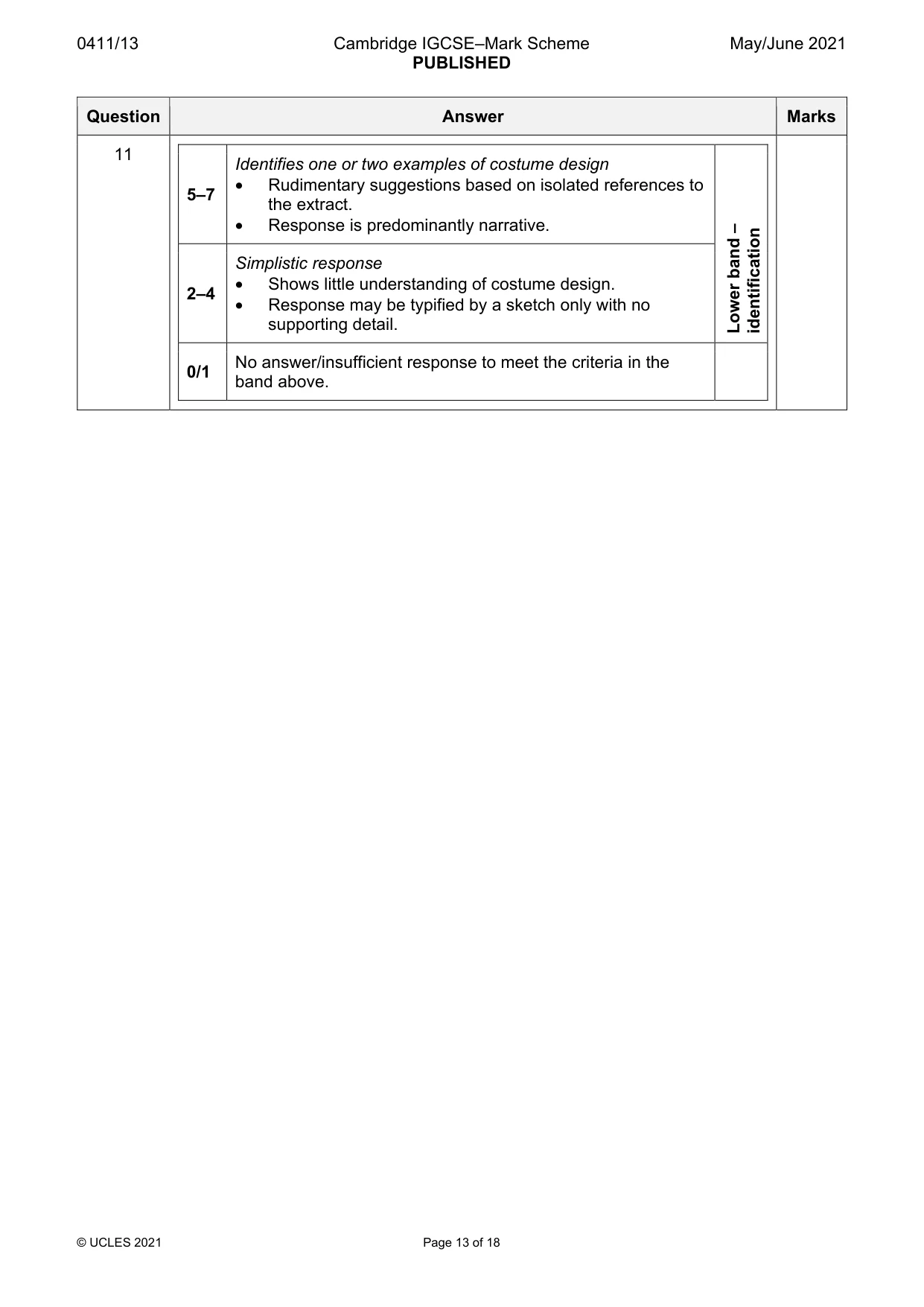 Mark scheme, page 13 of 18