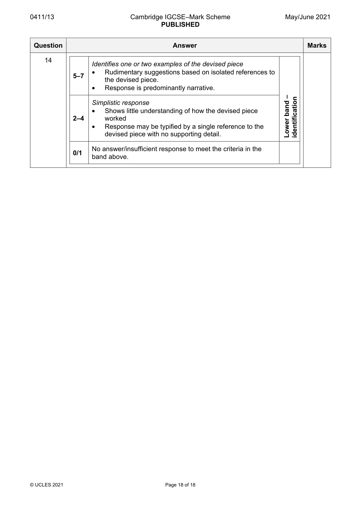 Mark scheme, page 18 of 18