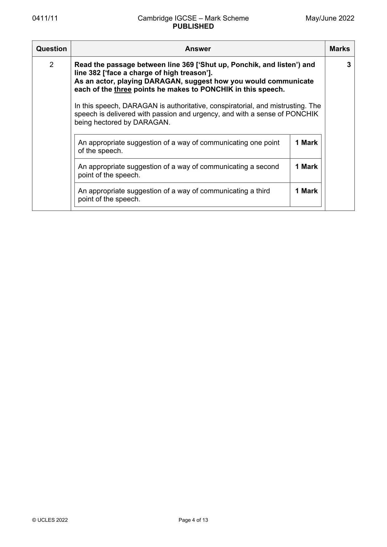 Mark scheme, page 4 of 13