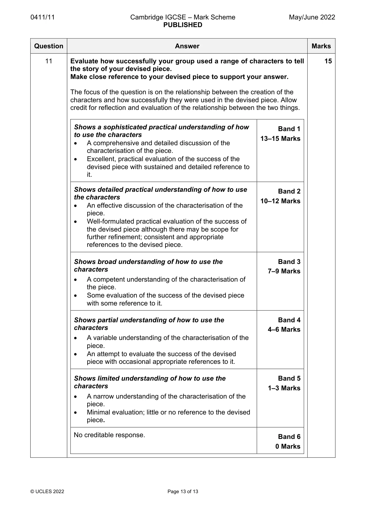 Mark scheme, page 13 of 13