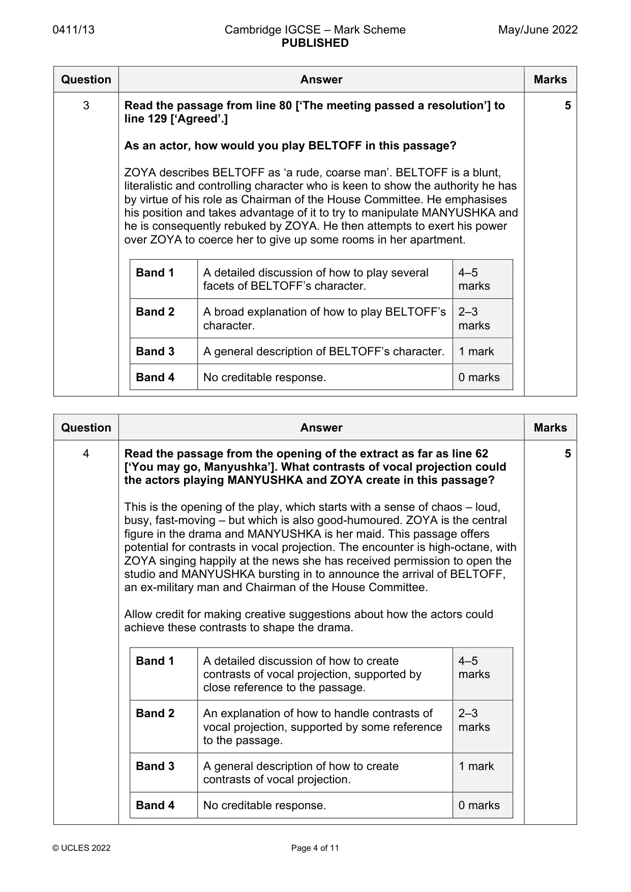 Mark scheme, page 4 of 11