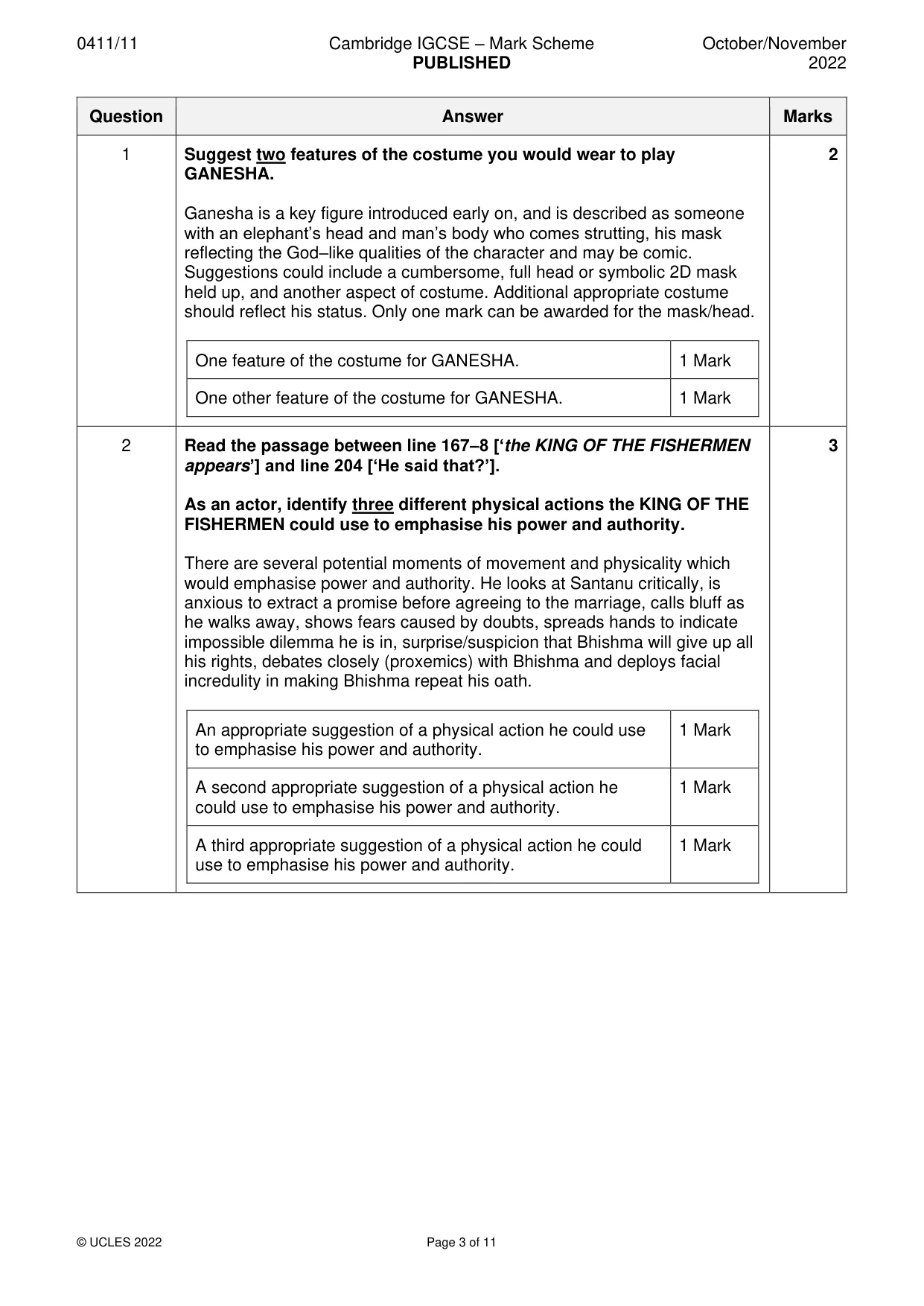 Mark scheme, page 3 of 11