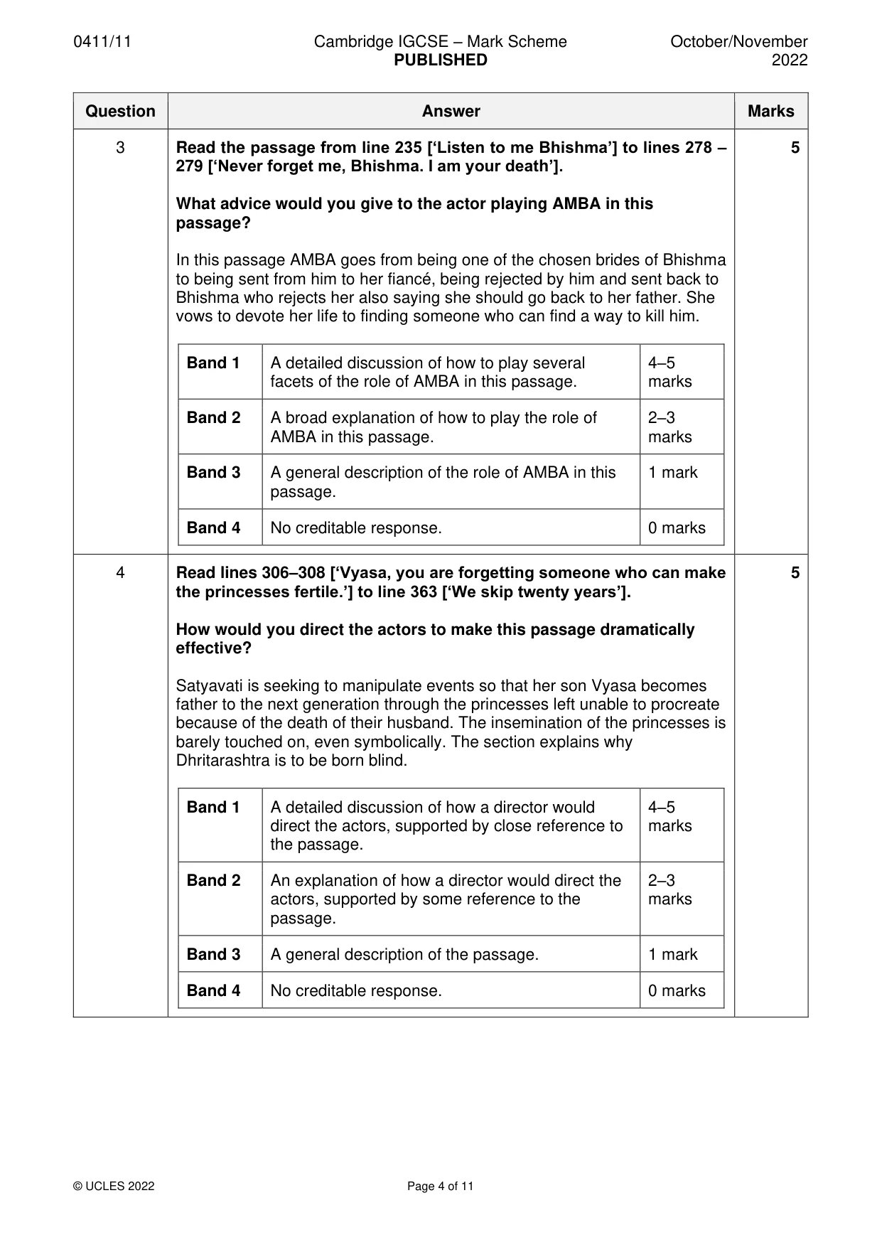Mark scheme, page 4 of 11