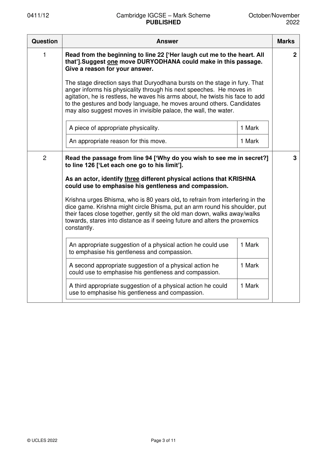 Mark scheme, page 3 of 11