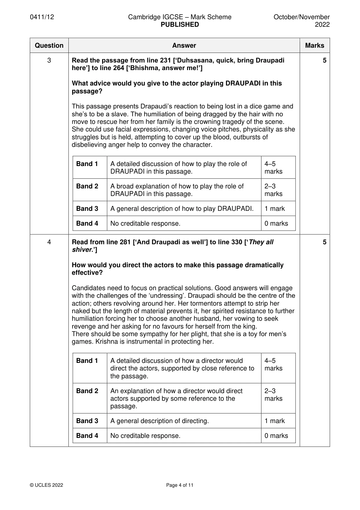 Mark scheme, page 4 of 11